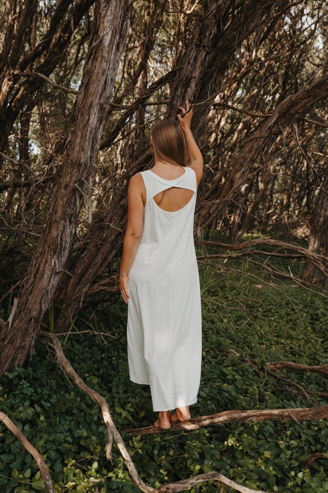 Shoreline Fine Slub Breeze Dress Bright White