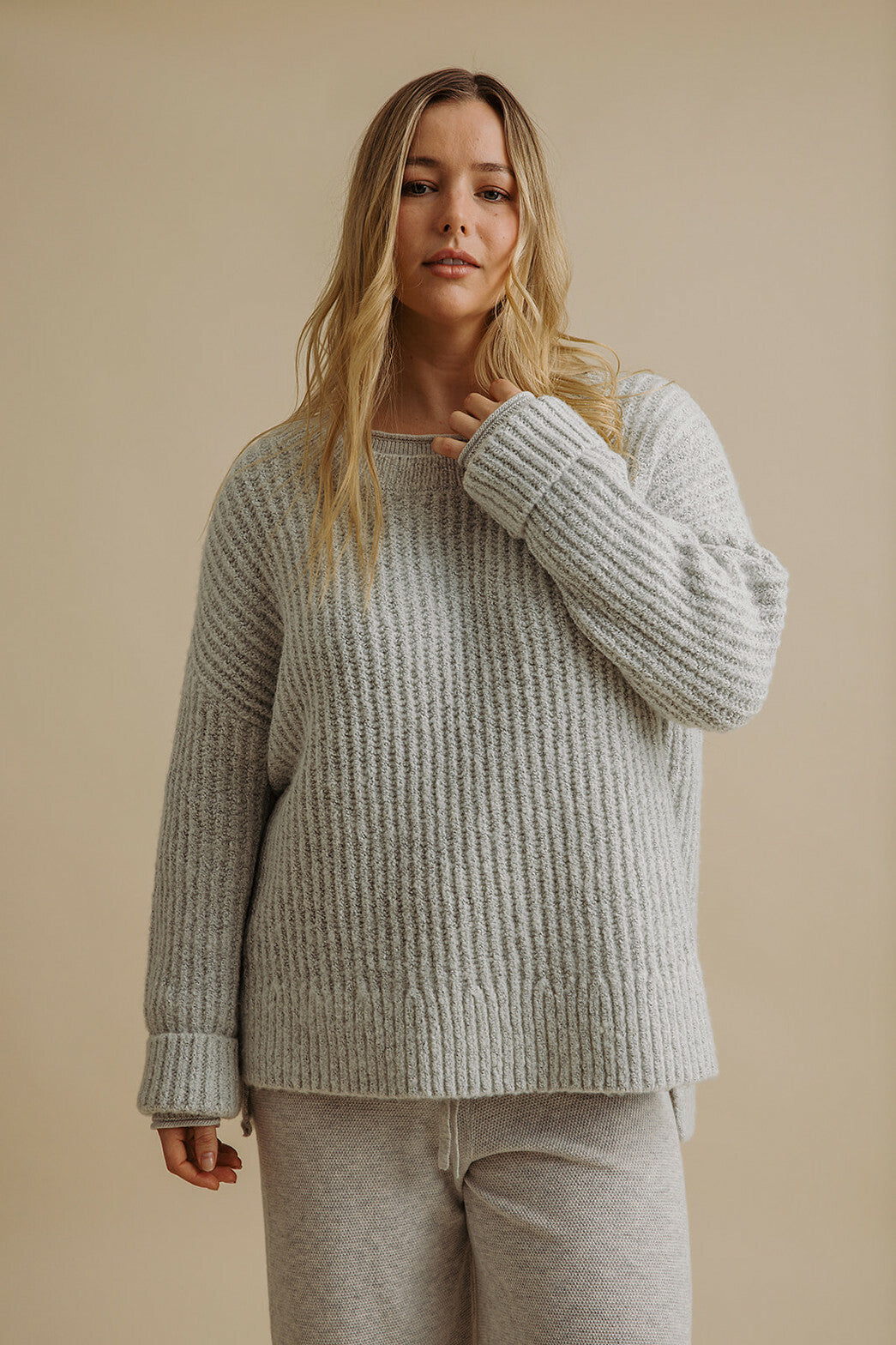 Peace Crew Rib Pullover Cannoli