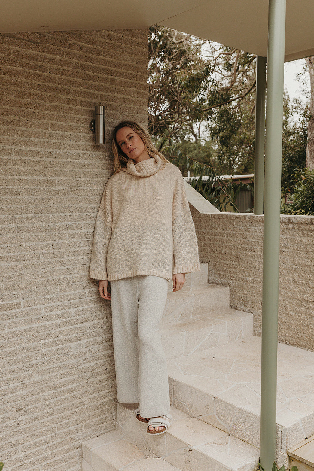 Fuji Rollneck Pullover Cream x Silver