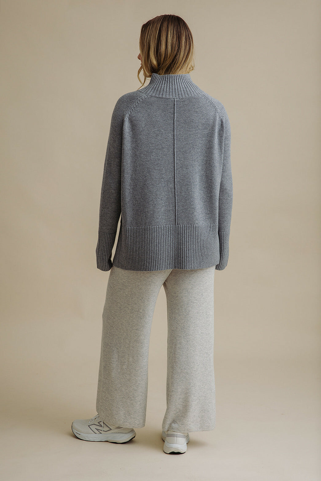 Harmony Merino Cotton Mock Neck Pullover Cloud