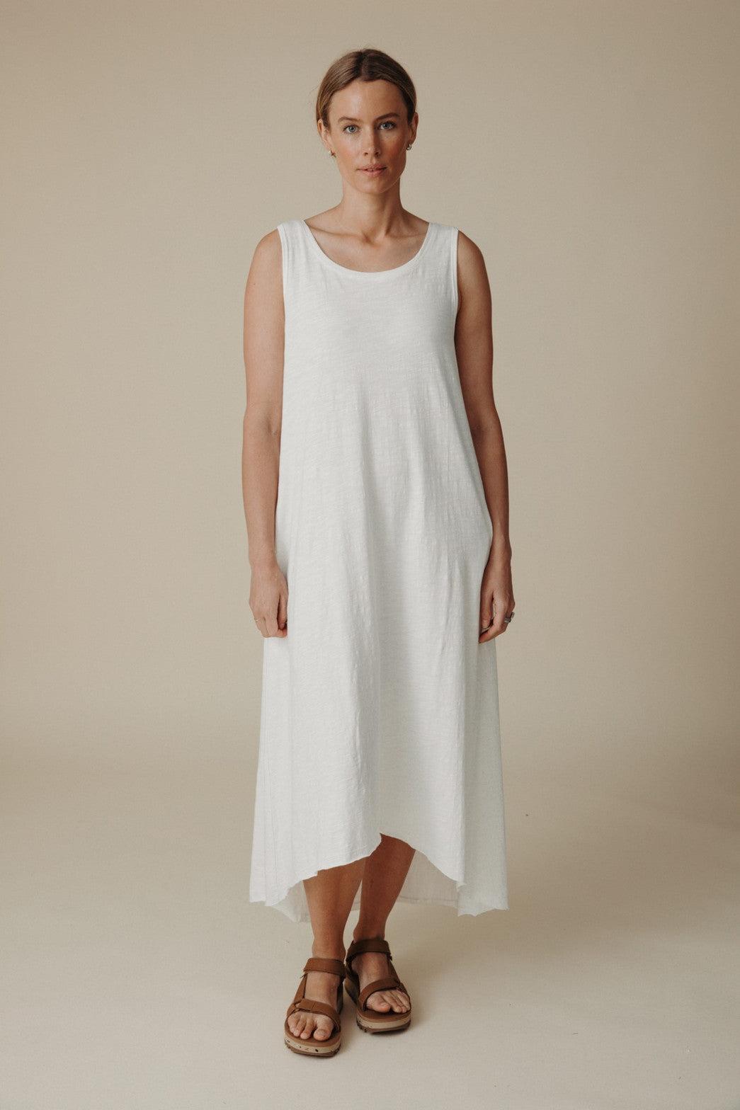 Shoreline Fine Slub Breeze Dress Bright White