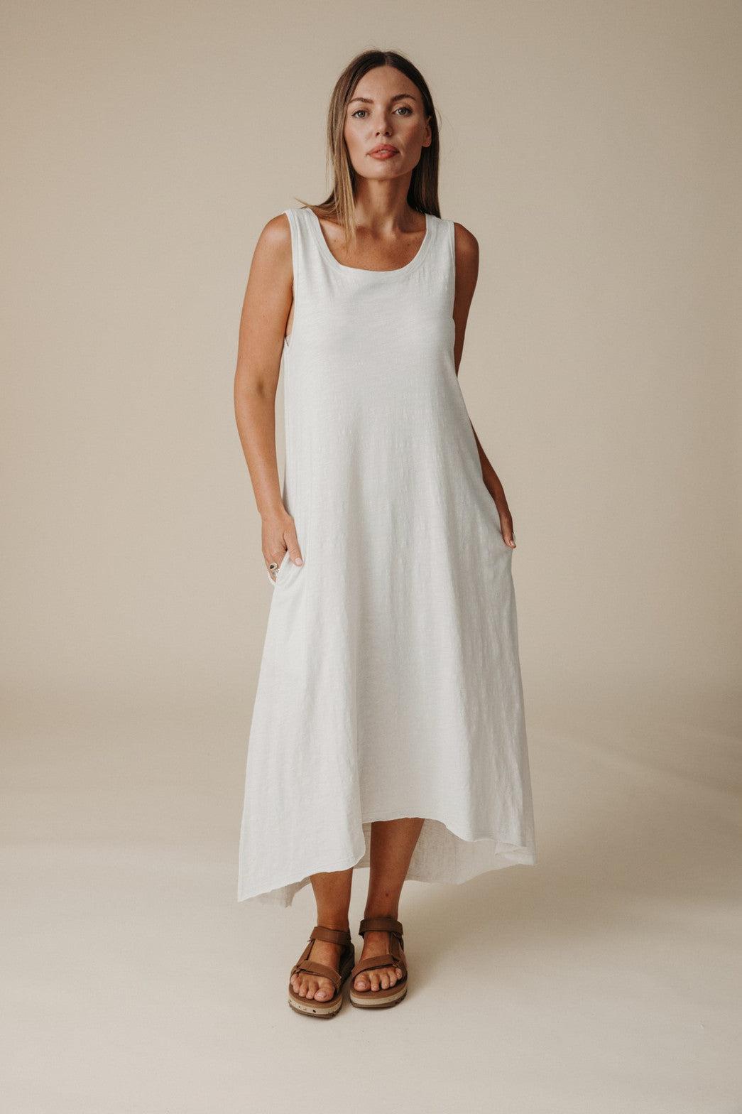 Shoreline Fine Slub Breeze Dress Pebble