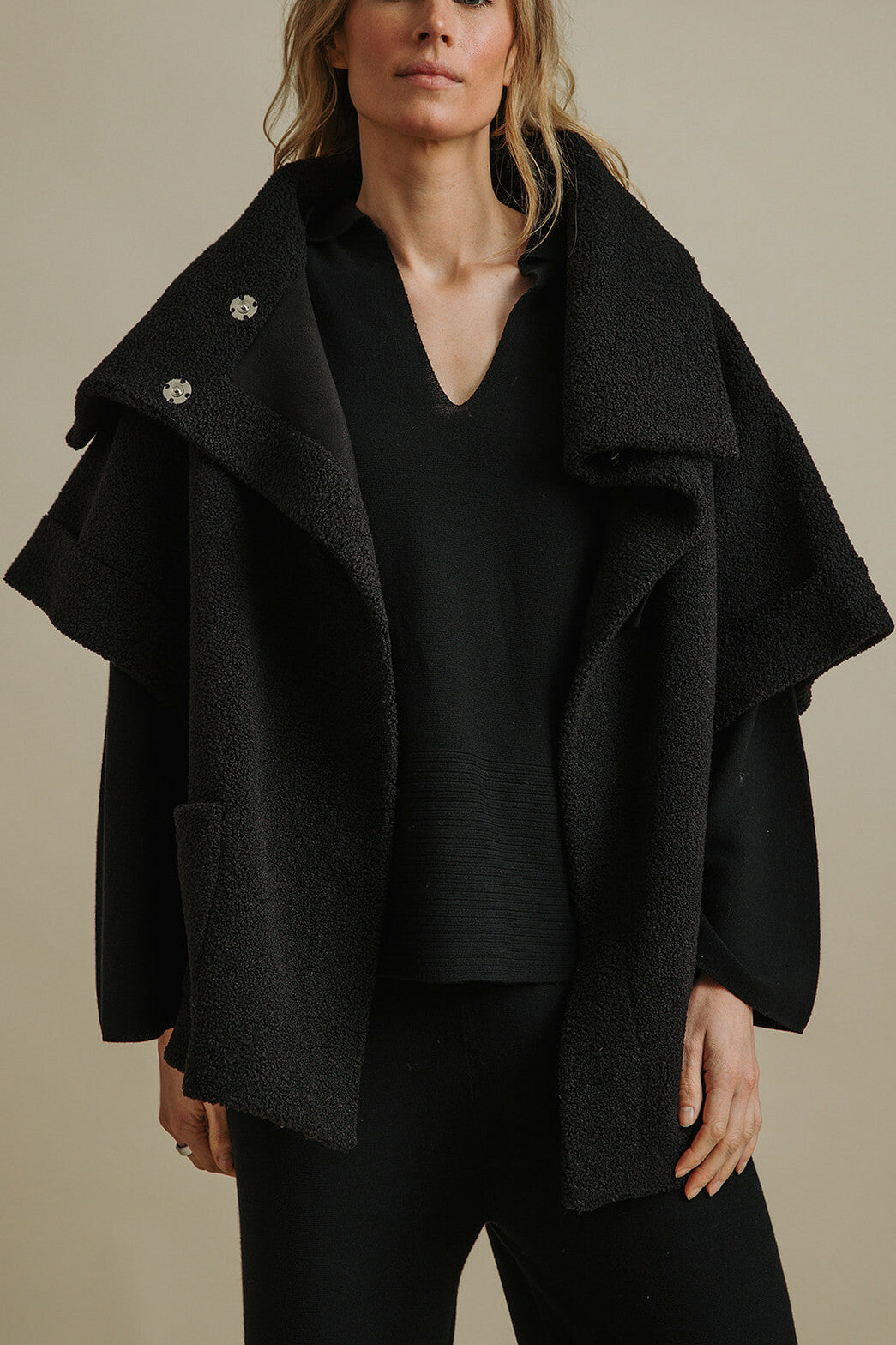Sherpa Cuddle Coat Onyx
