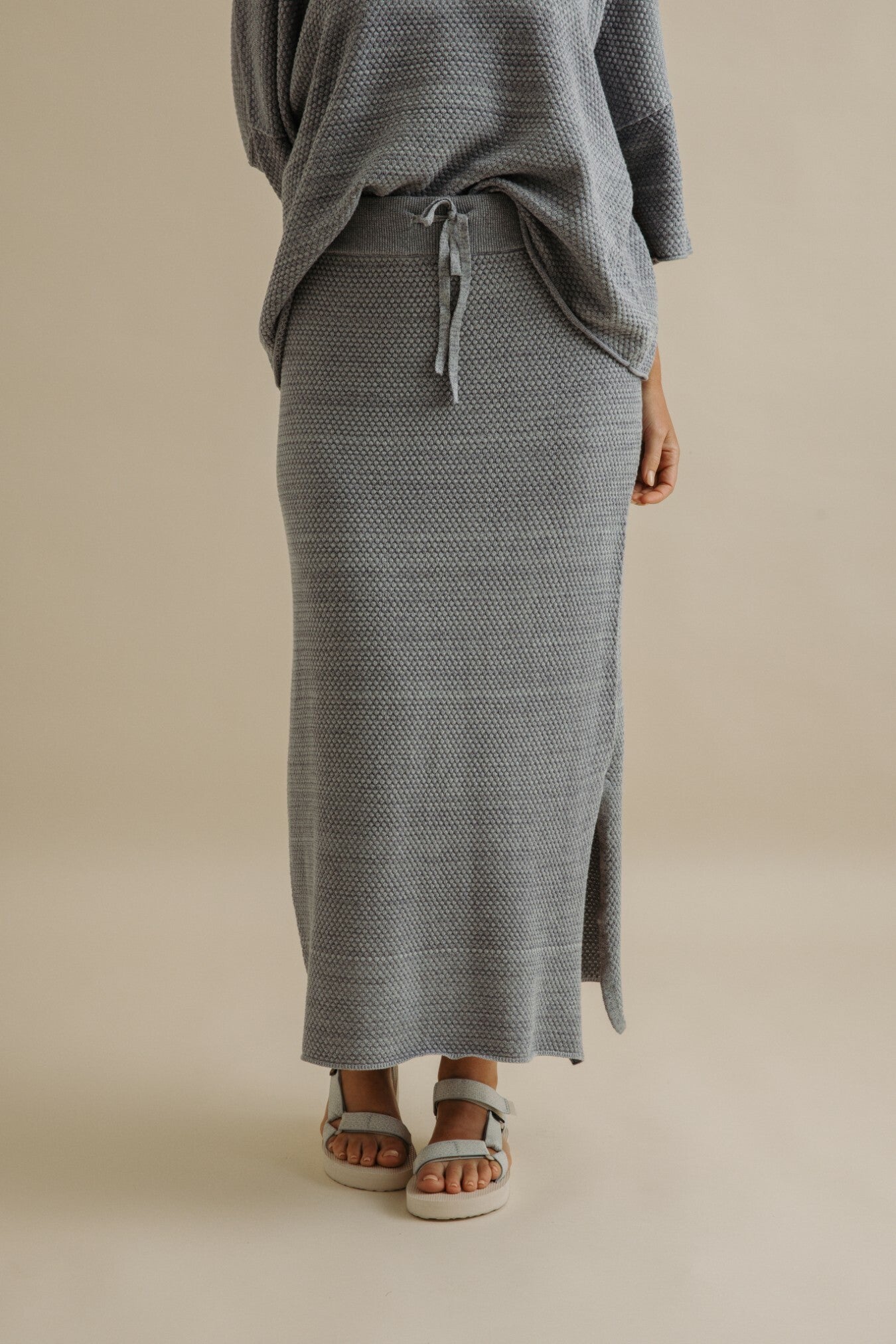 Coral Knitted Skirt Sea Combo