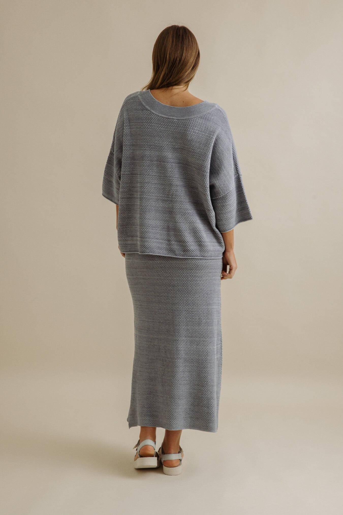 Coral Knitted Tee Pullover Sea Combo