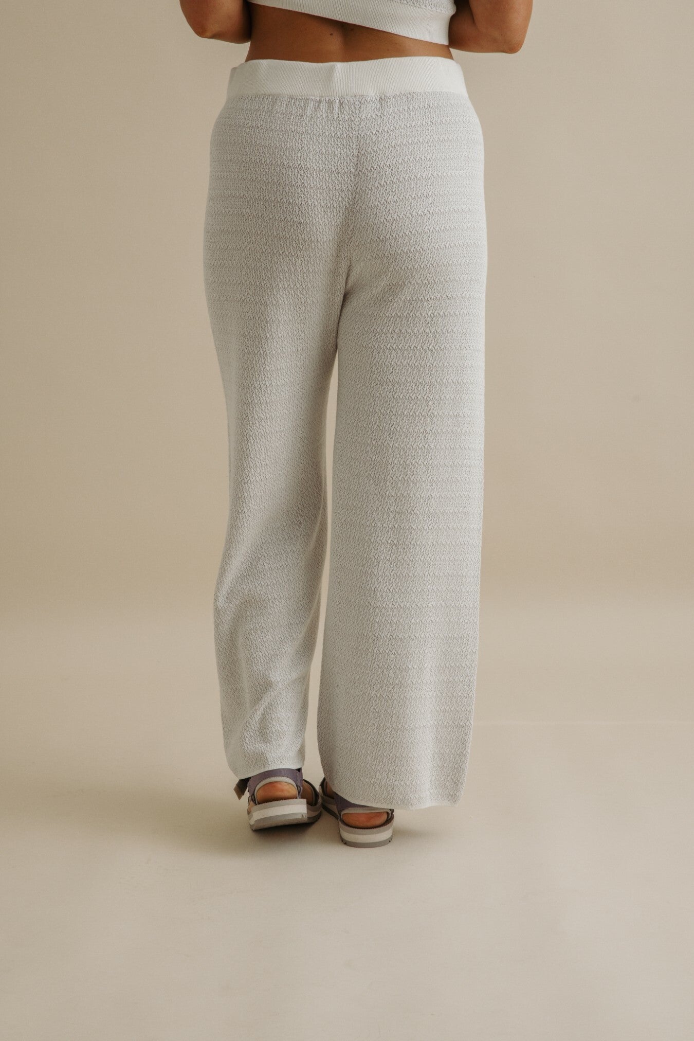Crepe Knitted Pant Milk x Silver Haze