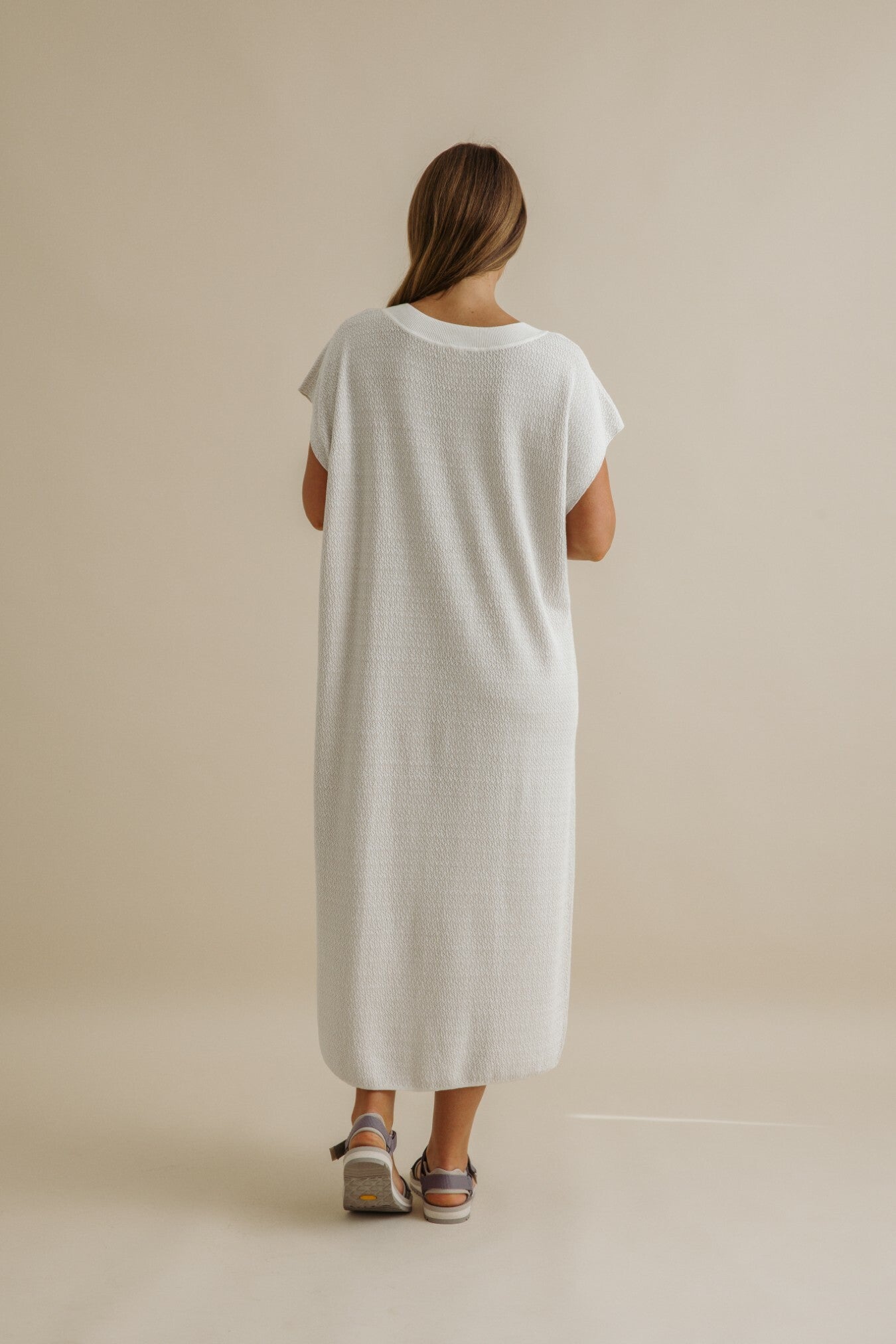 Crepe Tee Dress Milk x Silver Haze