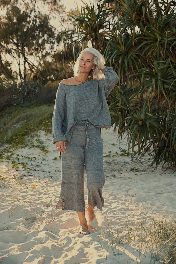 Retreat Cotton Twist Pullover Washed Black x Silver