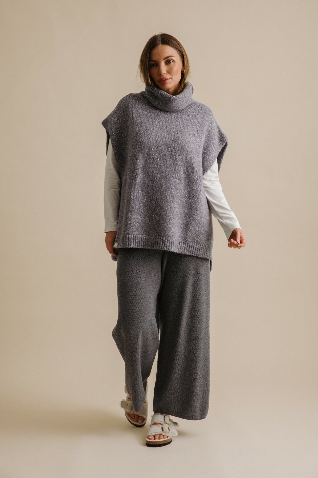 Dreams Funnel Neck Tabard Ash