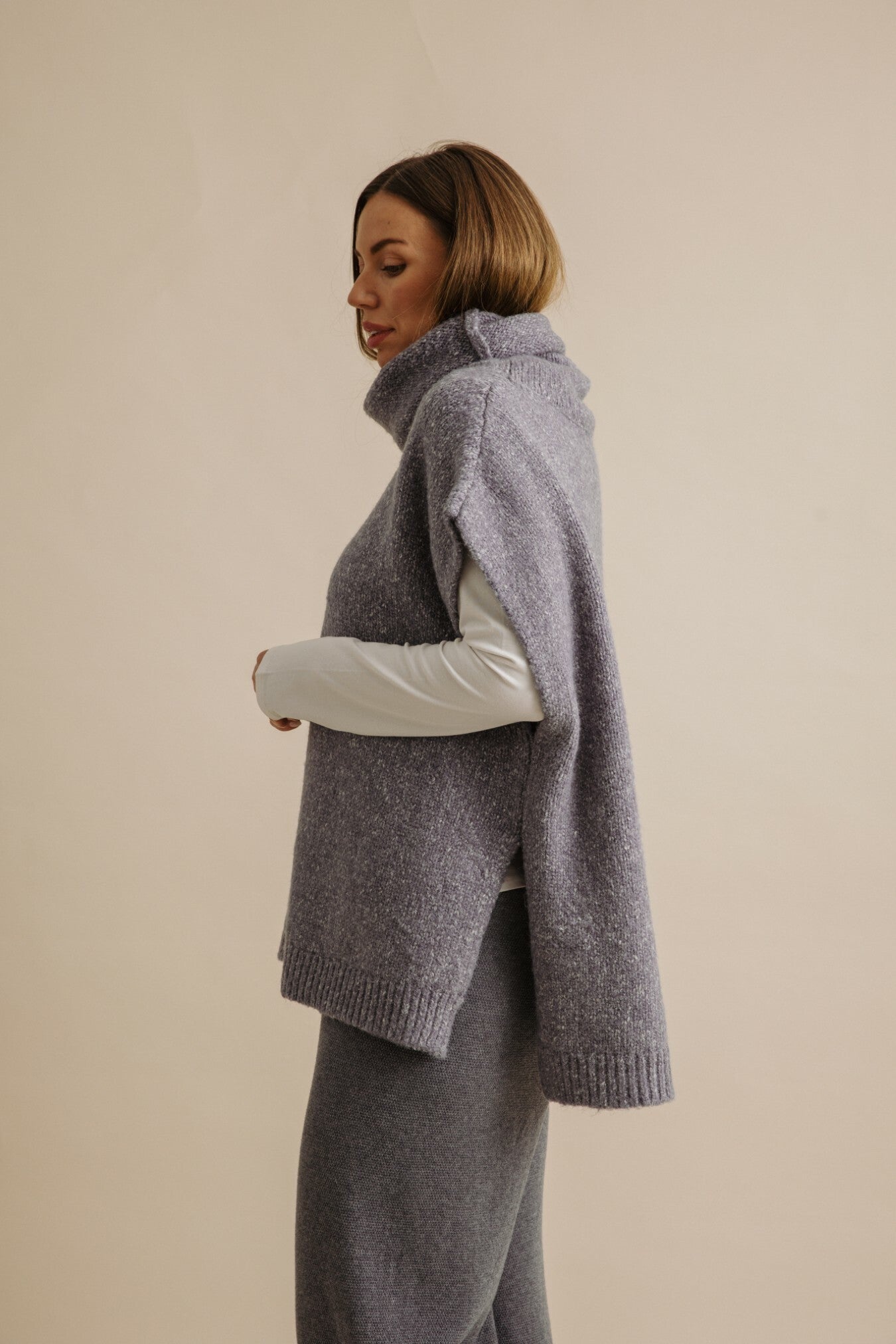 Dreams Funnel Neck Tabard Ash