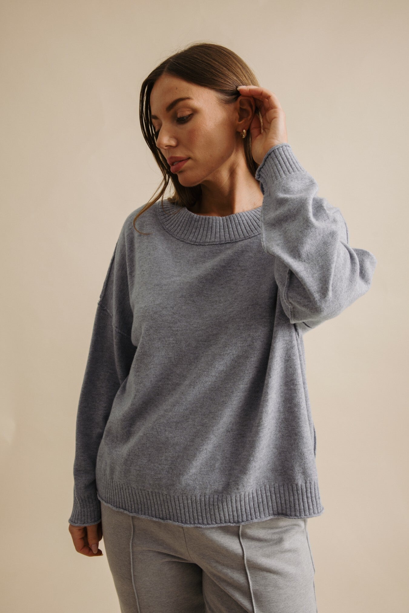 Elevate Crew Merino Cashmere Pullover Ocean