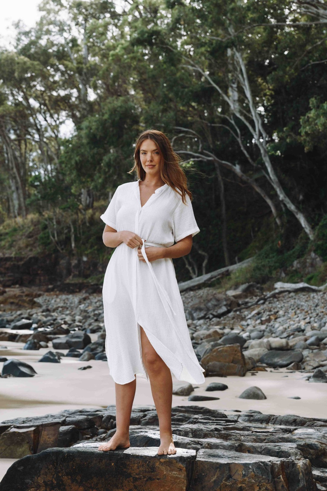 Fiji Feather Soft Organic Shirt Dress