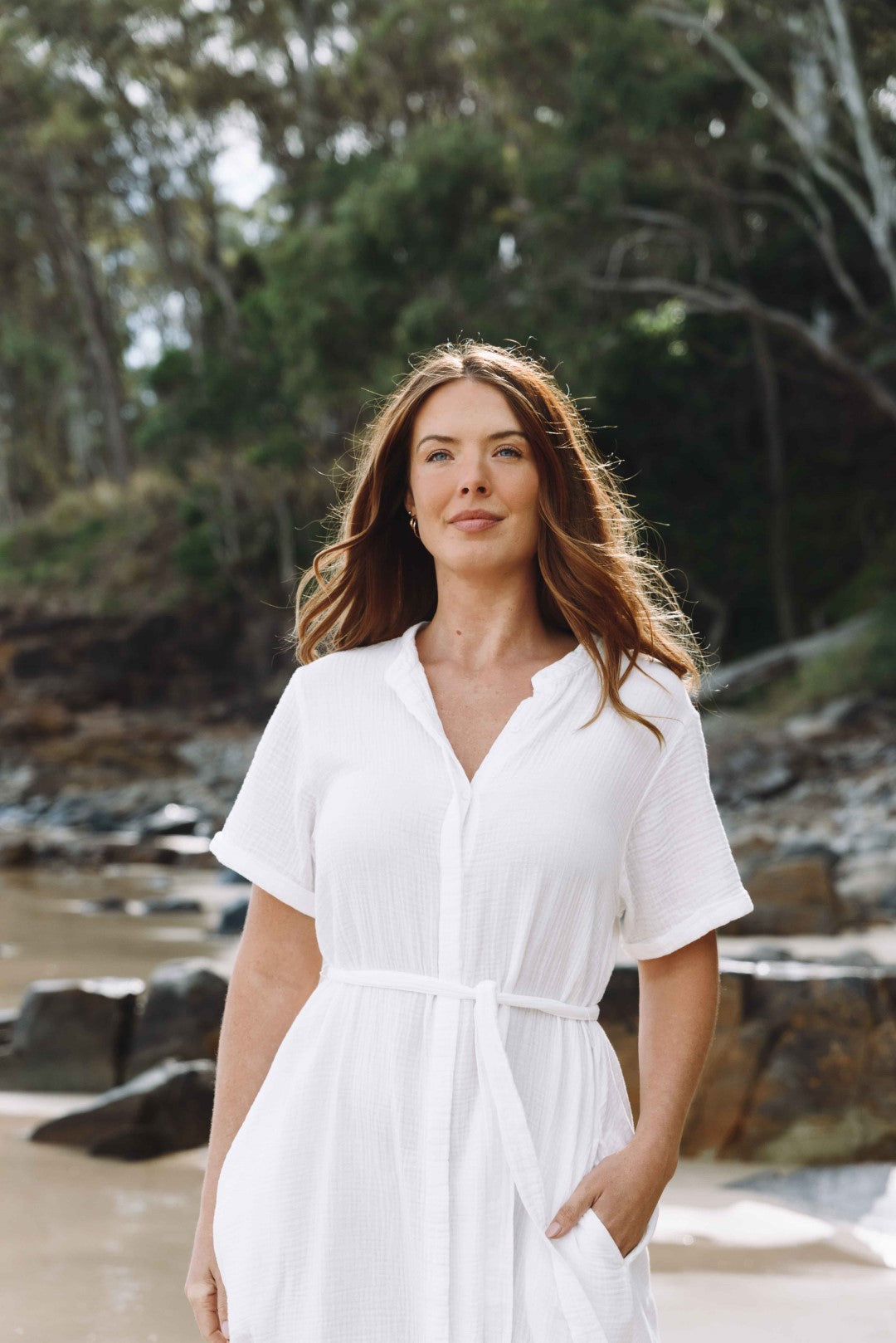 Fiji Feather Soft Organic Shirt Dress