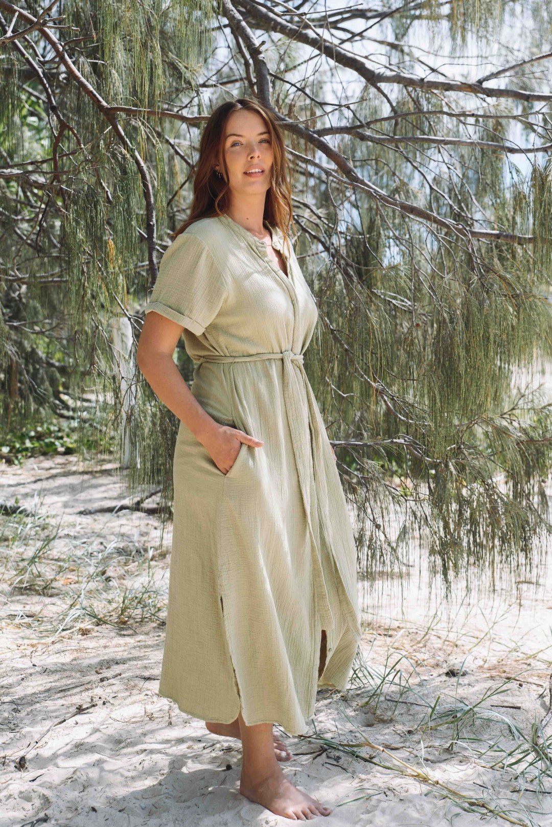 Fiji Feather Soft Organic Shirt Dress