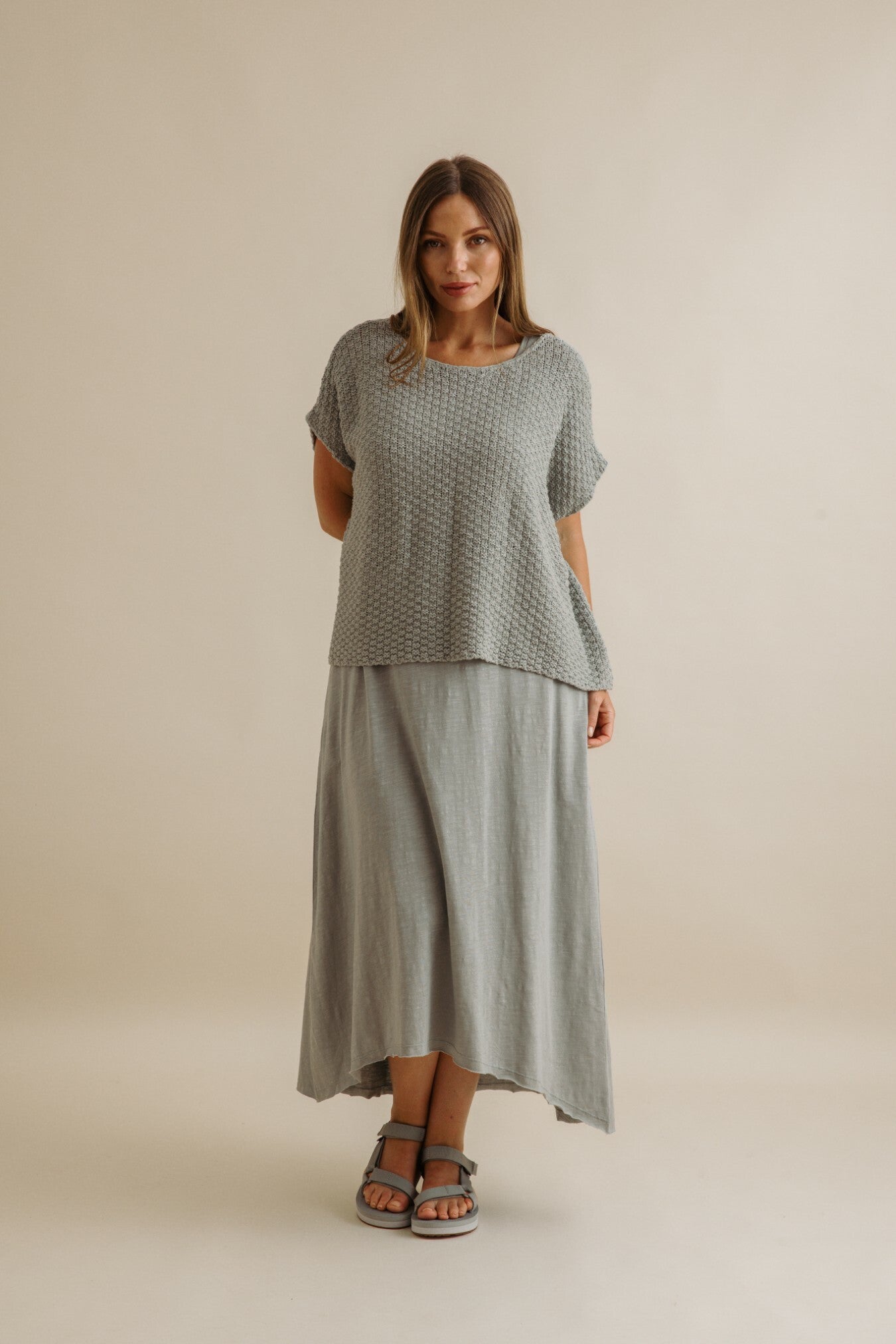 Ladder Shortsleeve Pullover Thyme