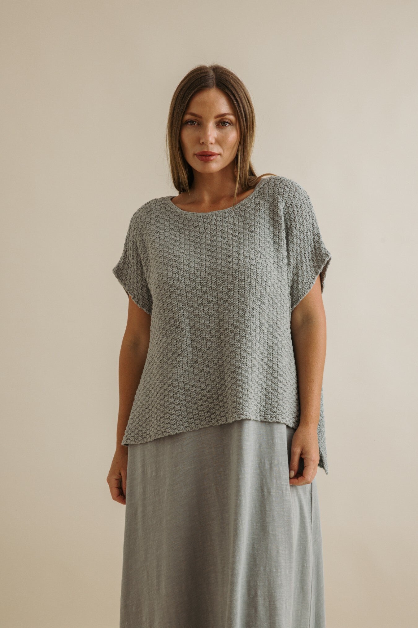 Ladder Shortsleeve Pullover Thyme