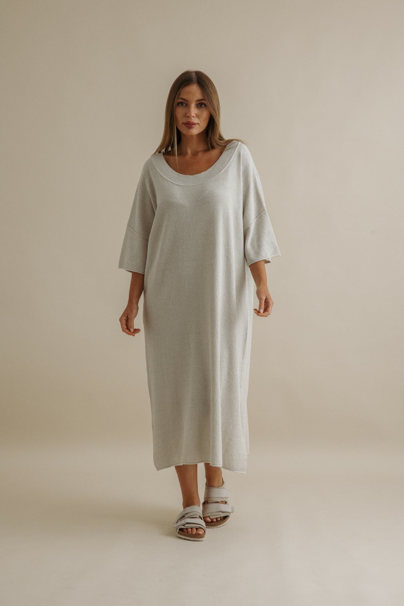 Retreat Cotton Twist Dress Silver x Salt