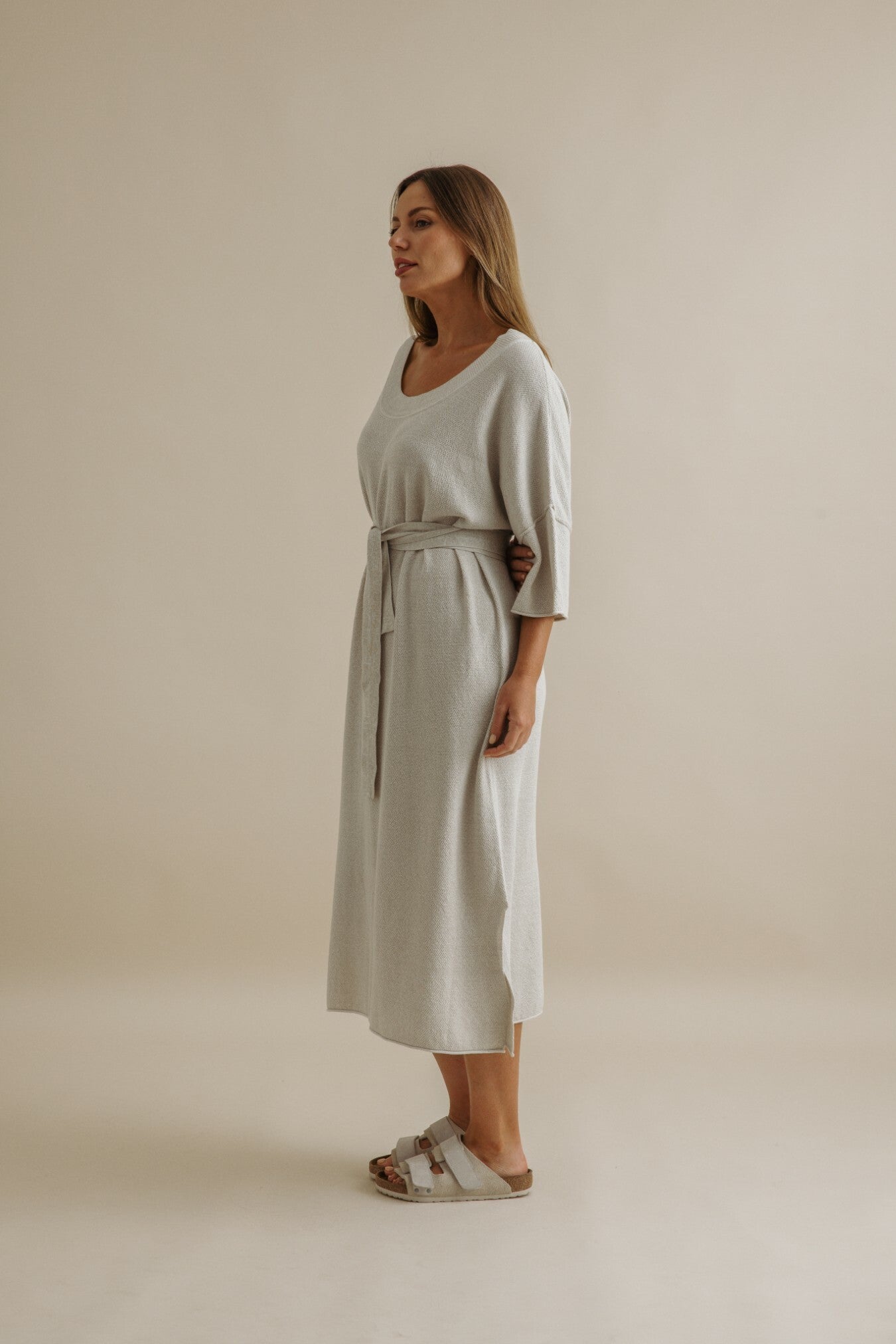 Retreat Cotton Twist Dress Silver x Salt