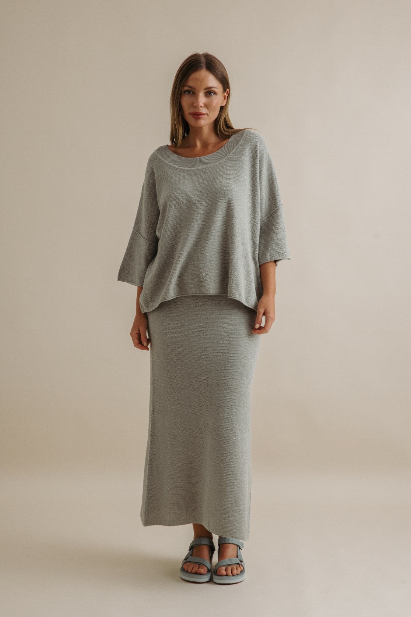 Retreat Cotton Twist Tee Pullover Thyme Combo