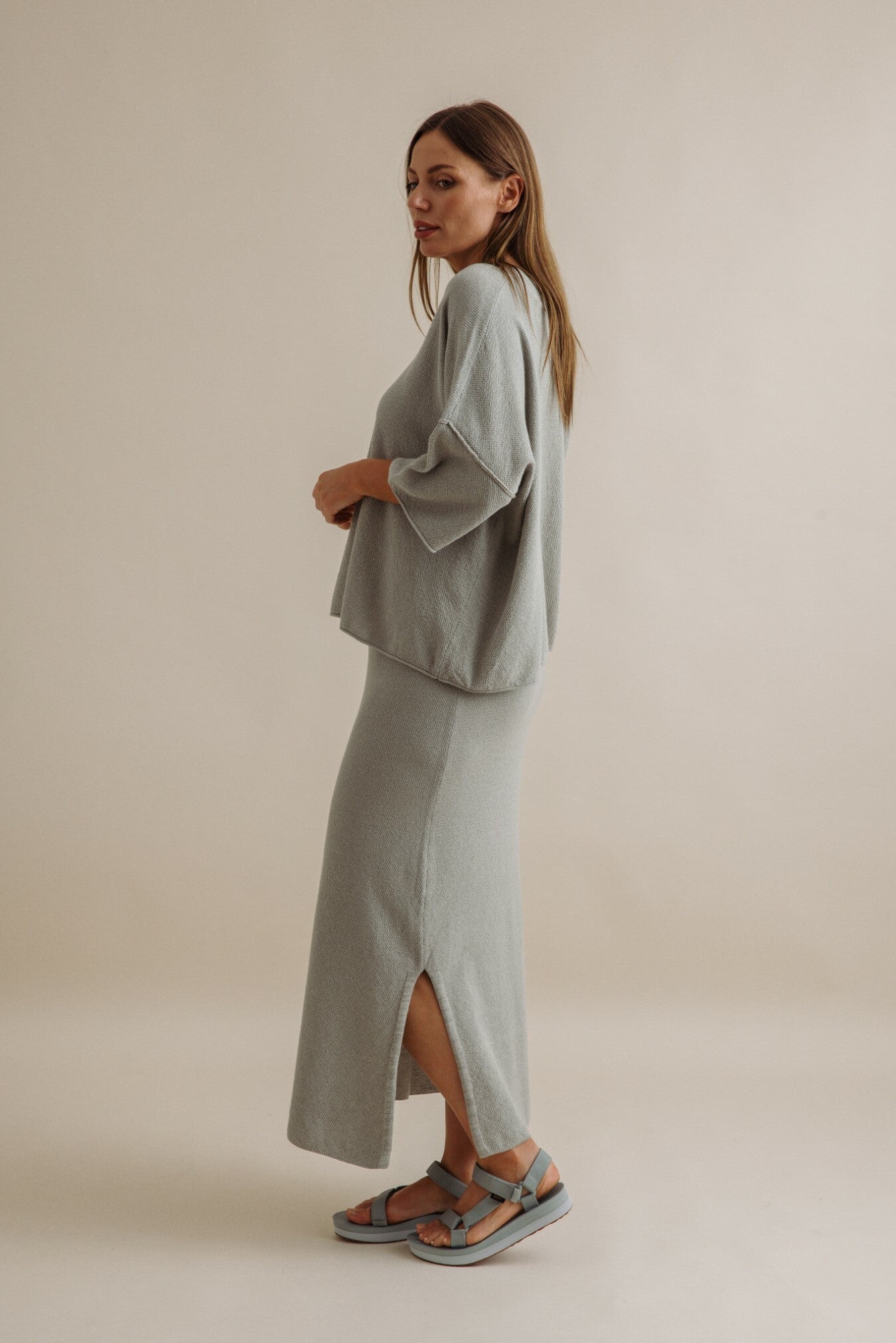 Retreat Cotton Twist Tee Pullover Thyme Combo