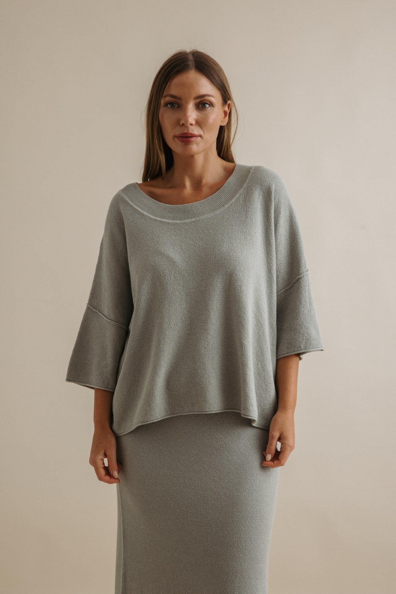 Retreat Cotton Twist Tee Pullover Thyme Combo