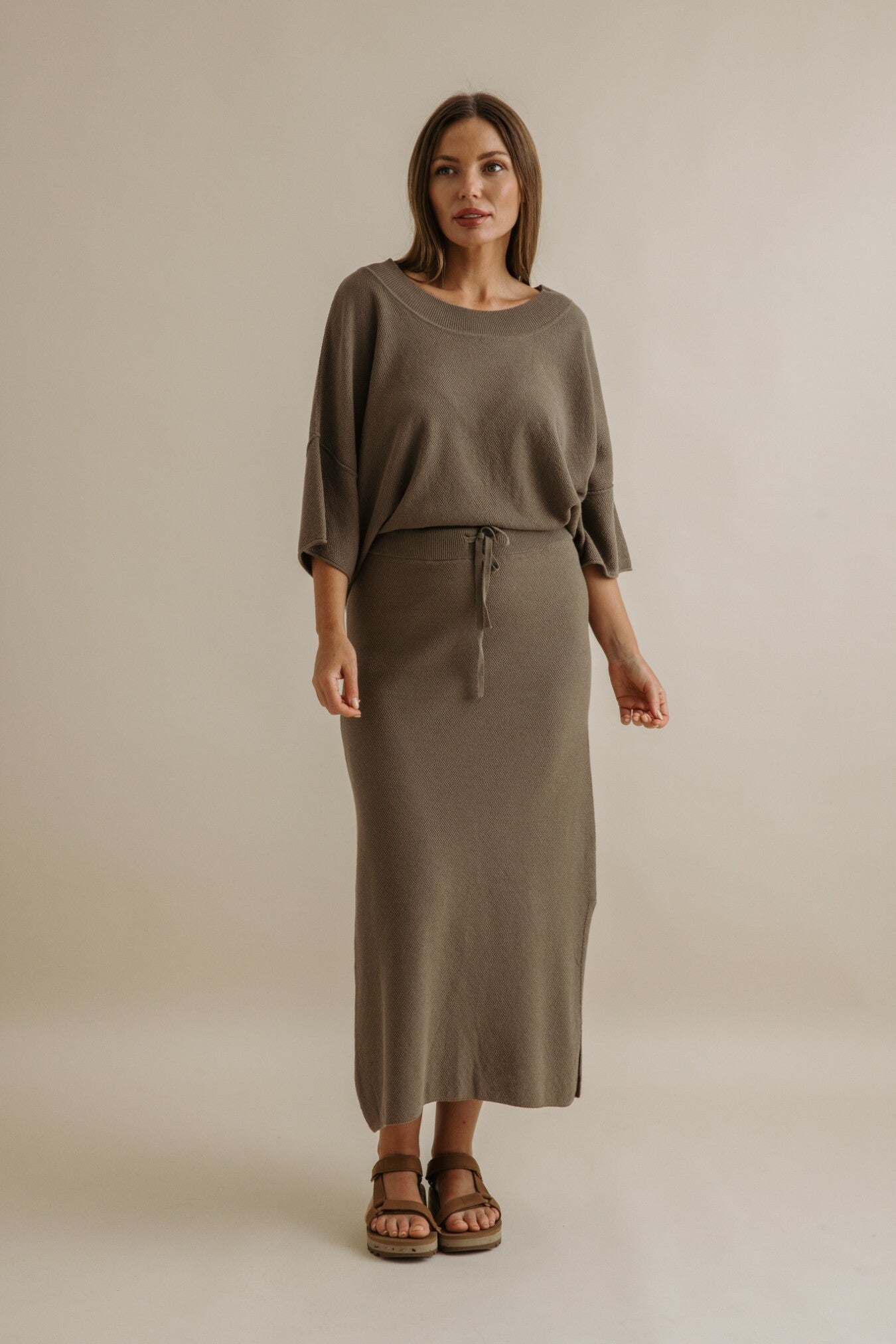 Retreat Cotton Twist Skirt Vintage Khaki x Dusty Olive