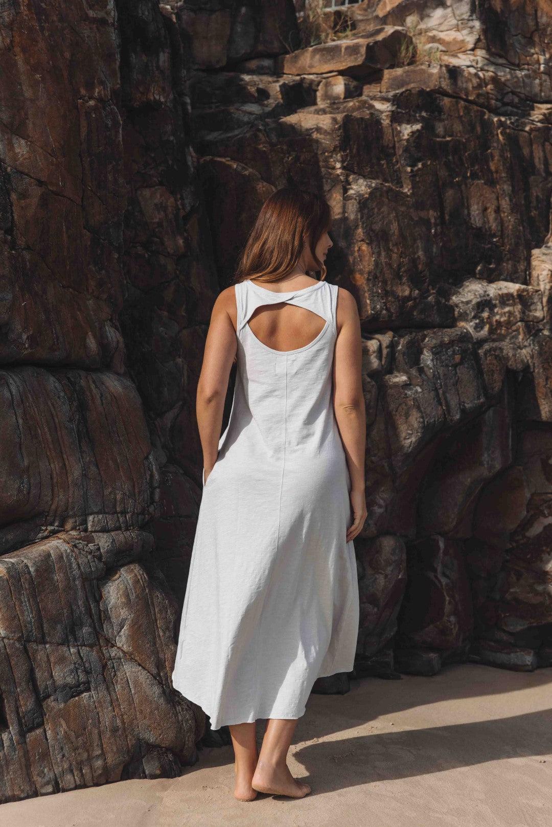 Shoreline Fine Slub Breeze Dress Silver