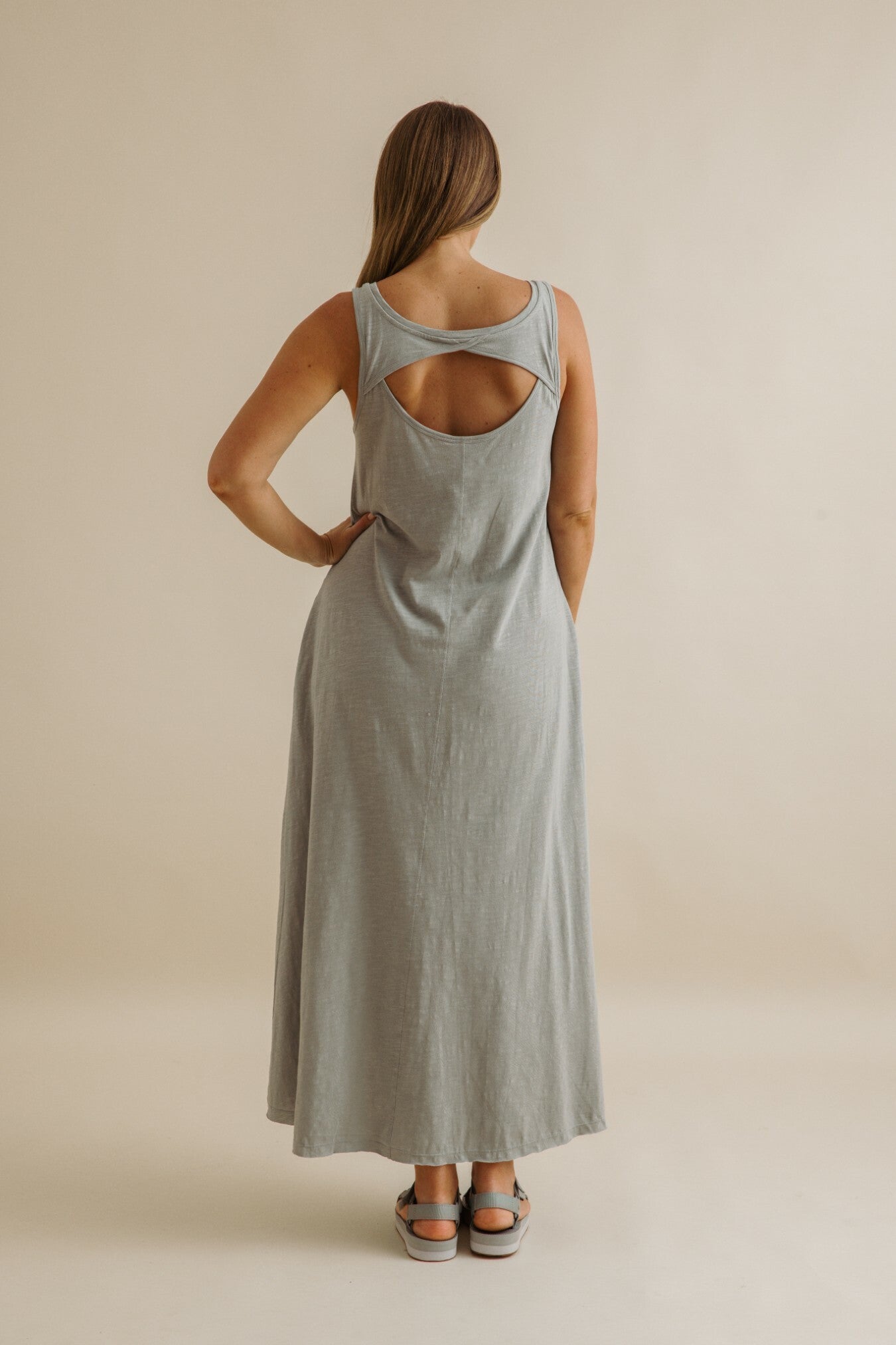 Shoreline Fine Slub  Breeze Dress Thyme
