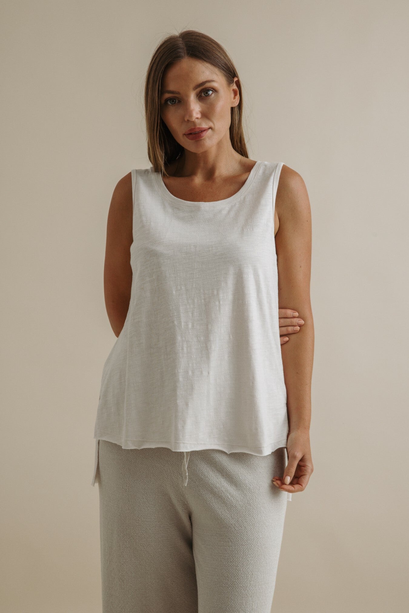 Shoreline High Low Singlet 2.0 Pearl