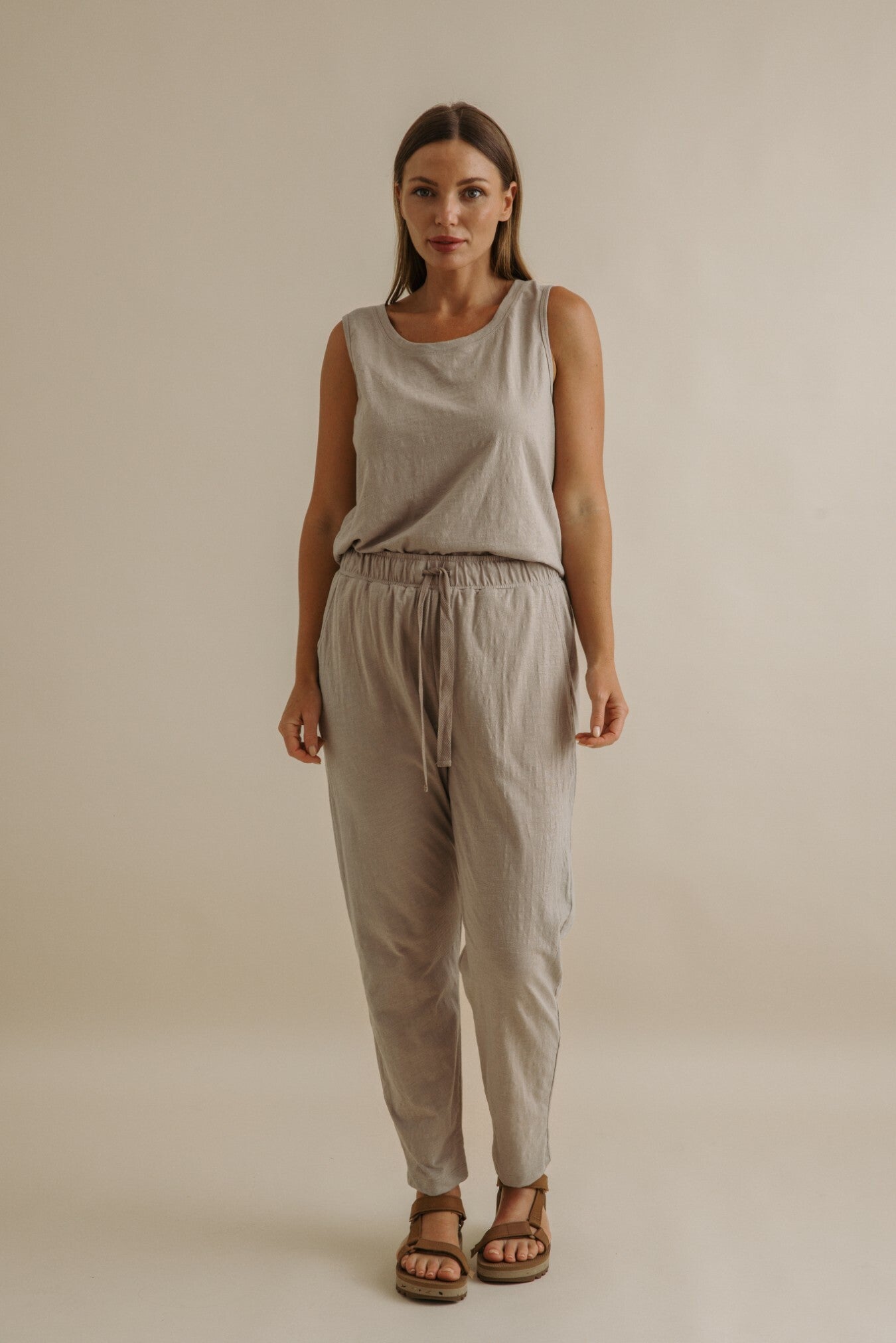 Shoreline High Low Singlet 2.0 Vintage Khaki