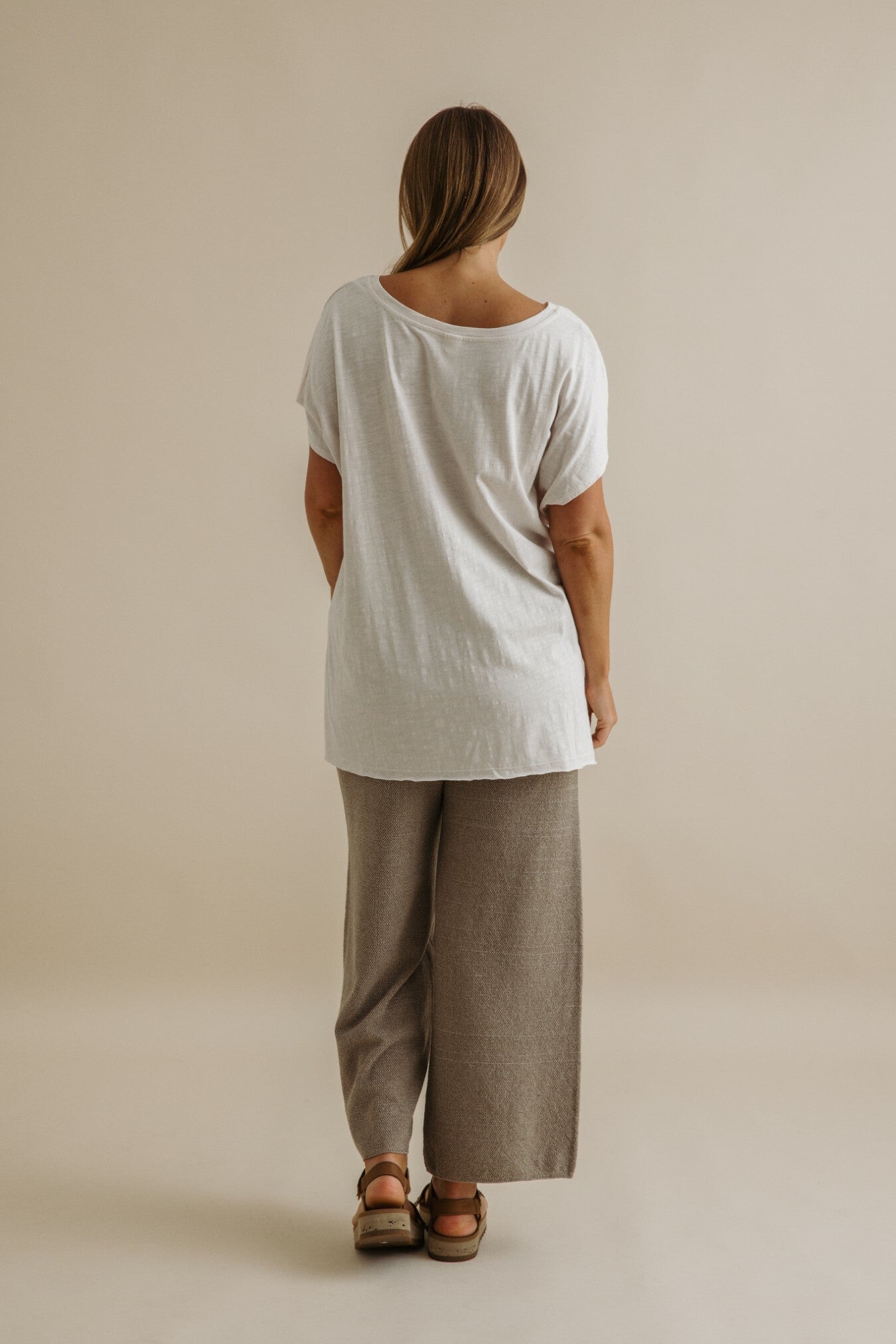 Shoreline Fine Slub Cotton T-Shirt Pearl