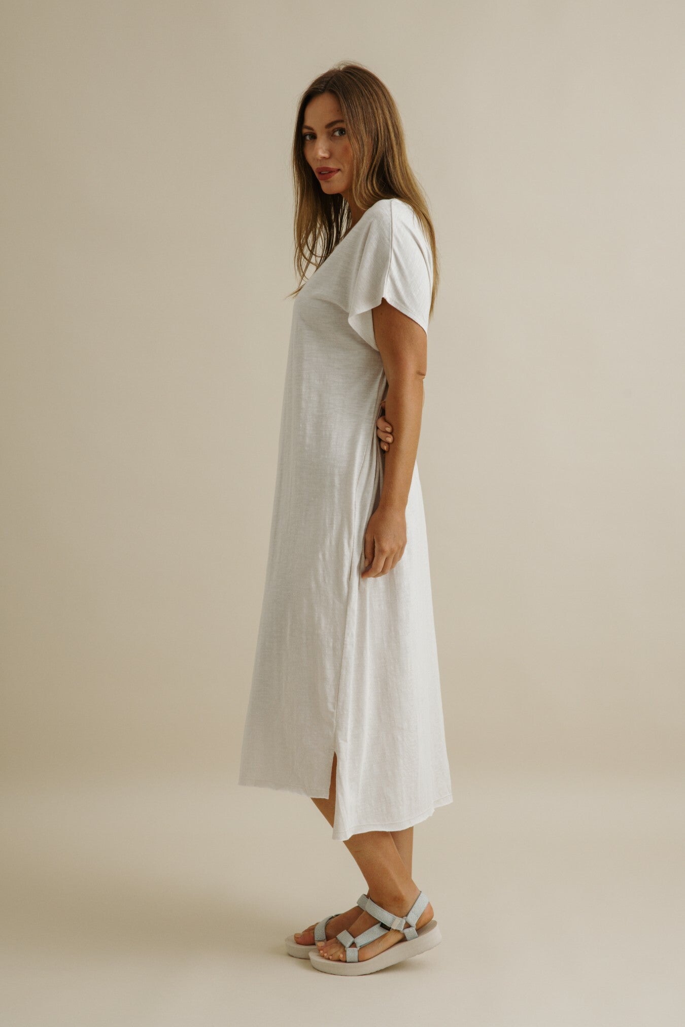 Shoreline T-Dress Pearl