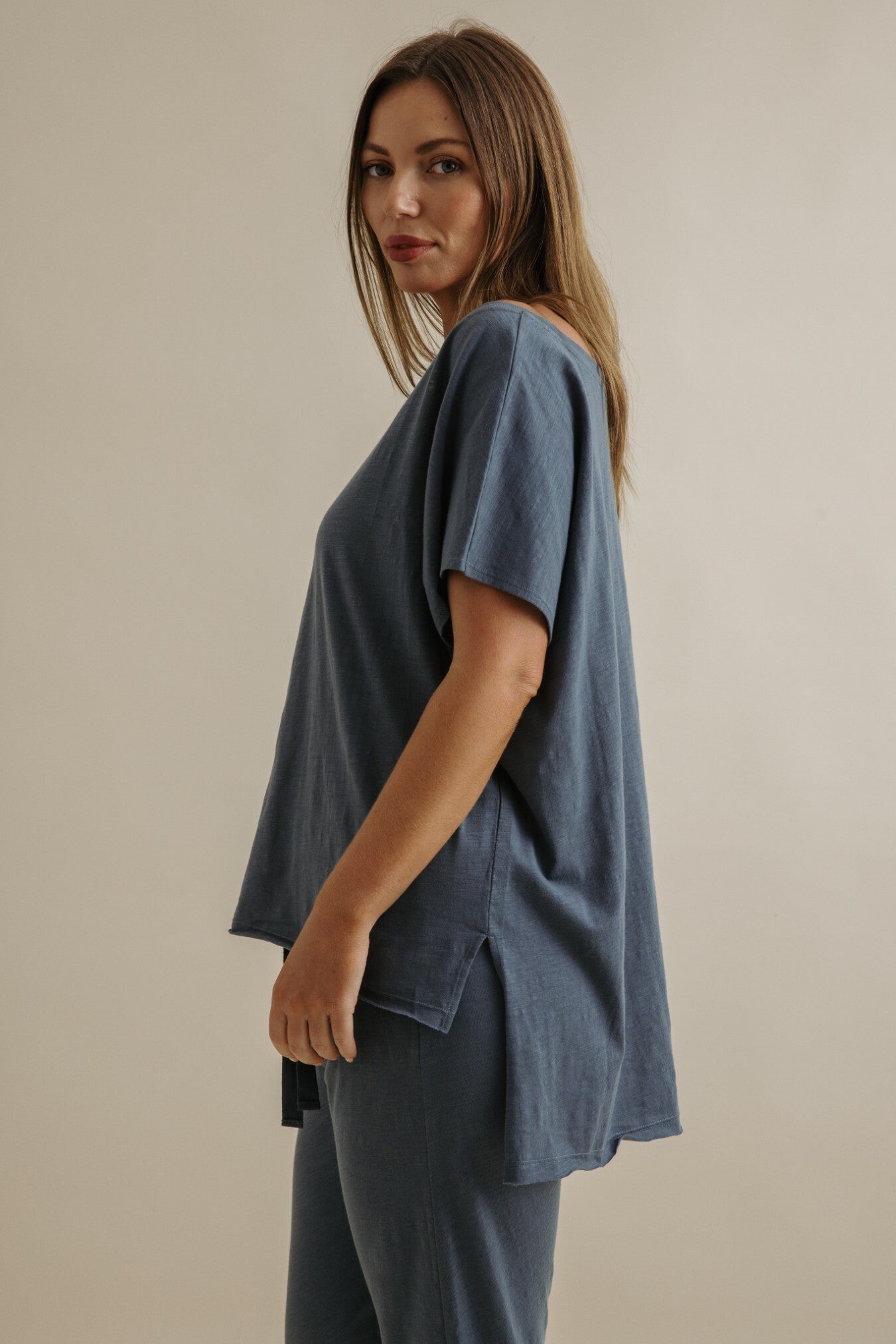 Shoreline Fine Slub Cotton T-Shirt Pool