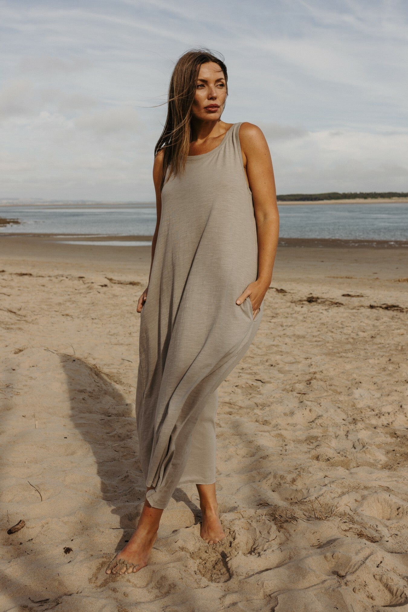 Shoreline Fine Slub  Breeze Dress Vintage Khaki