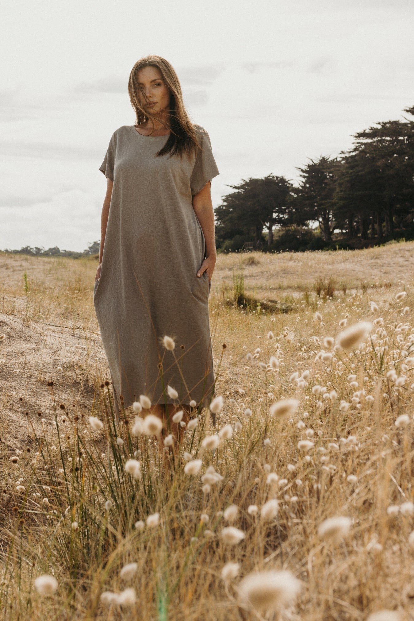 Shoreline T-Dress Khaki