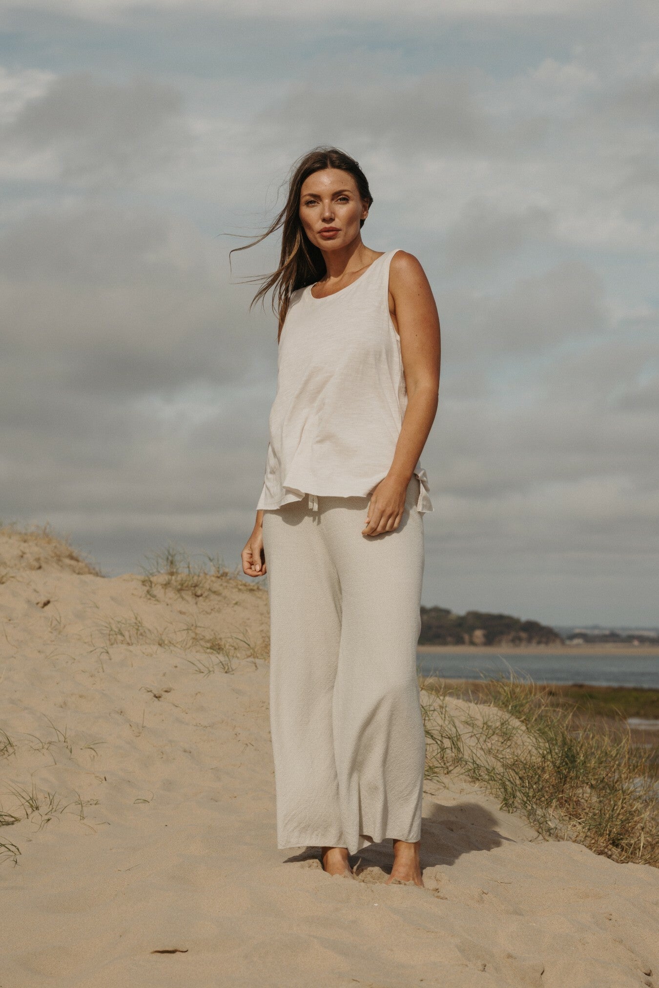 Retreat Cotton Twist Full Length Pant Silver x Salt