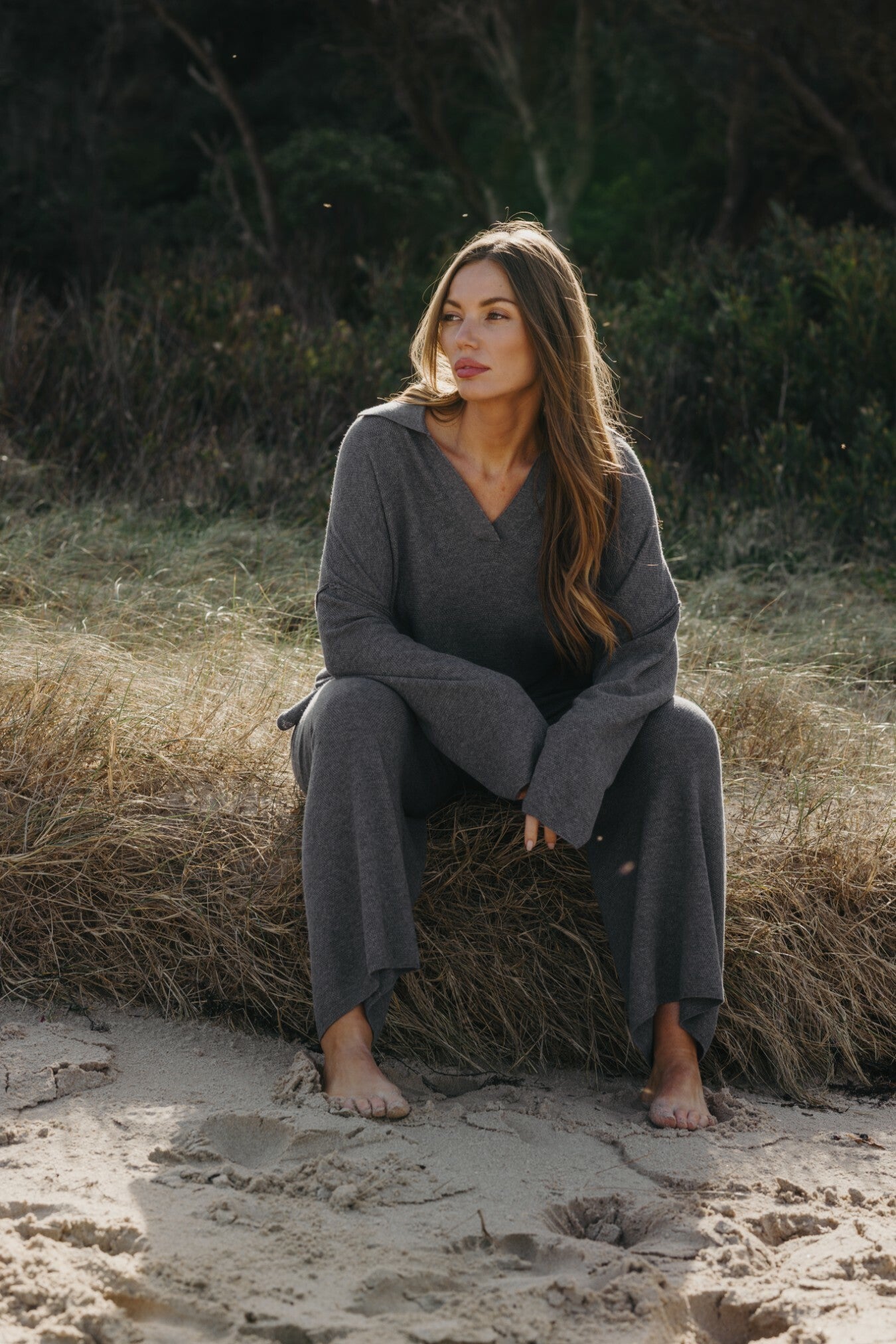 Winter Retreat Collar Pullover Ash