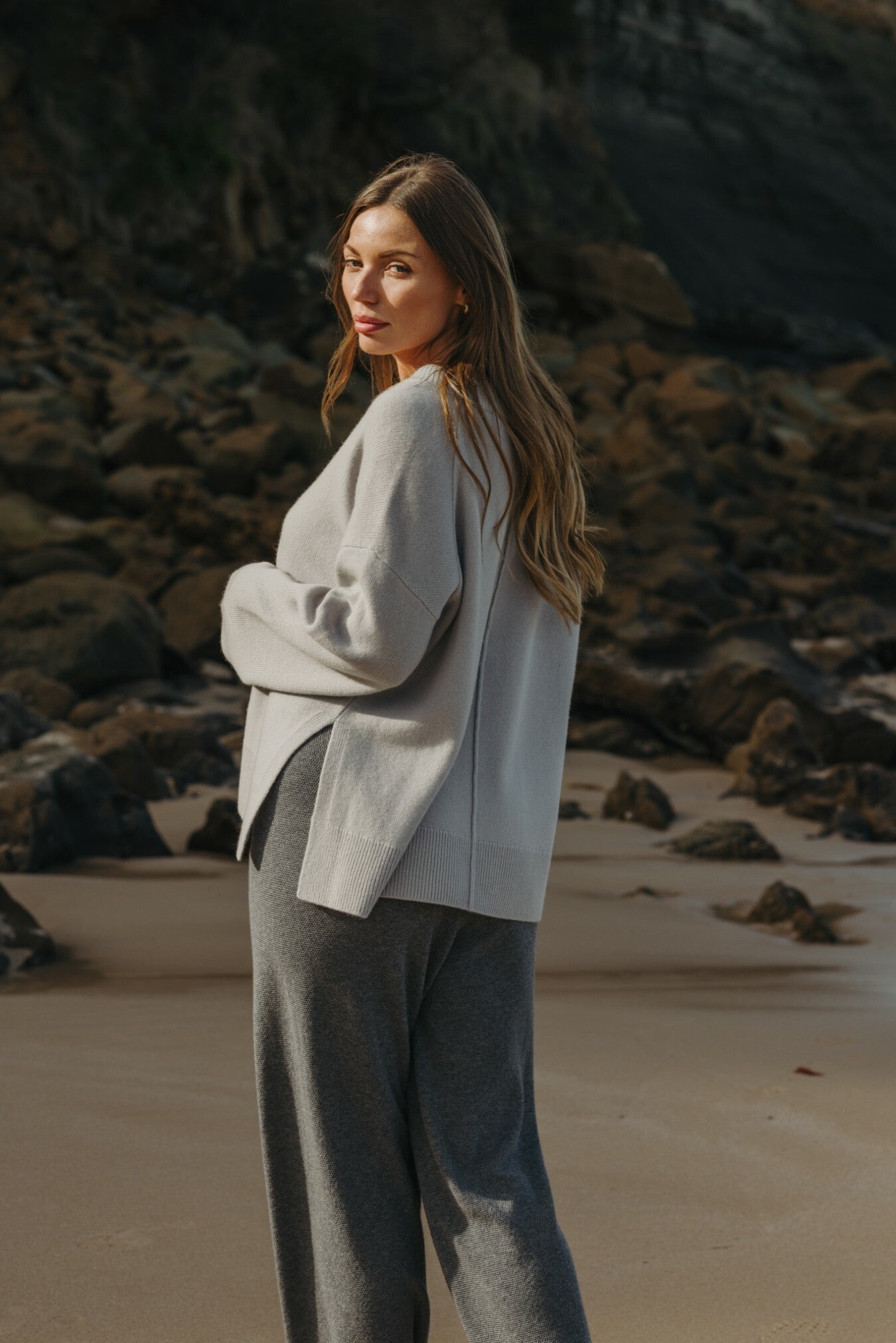 Haven Merino V Pullover Misty