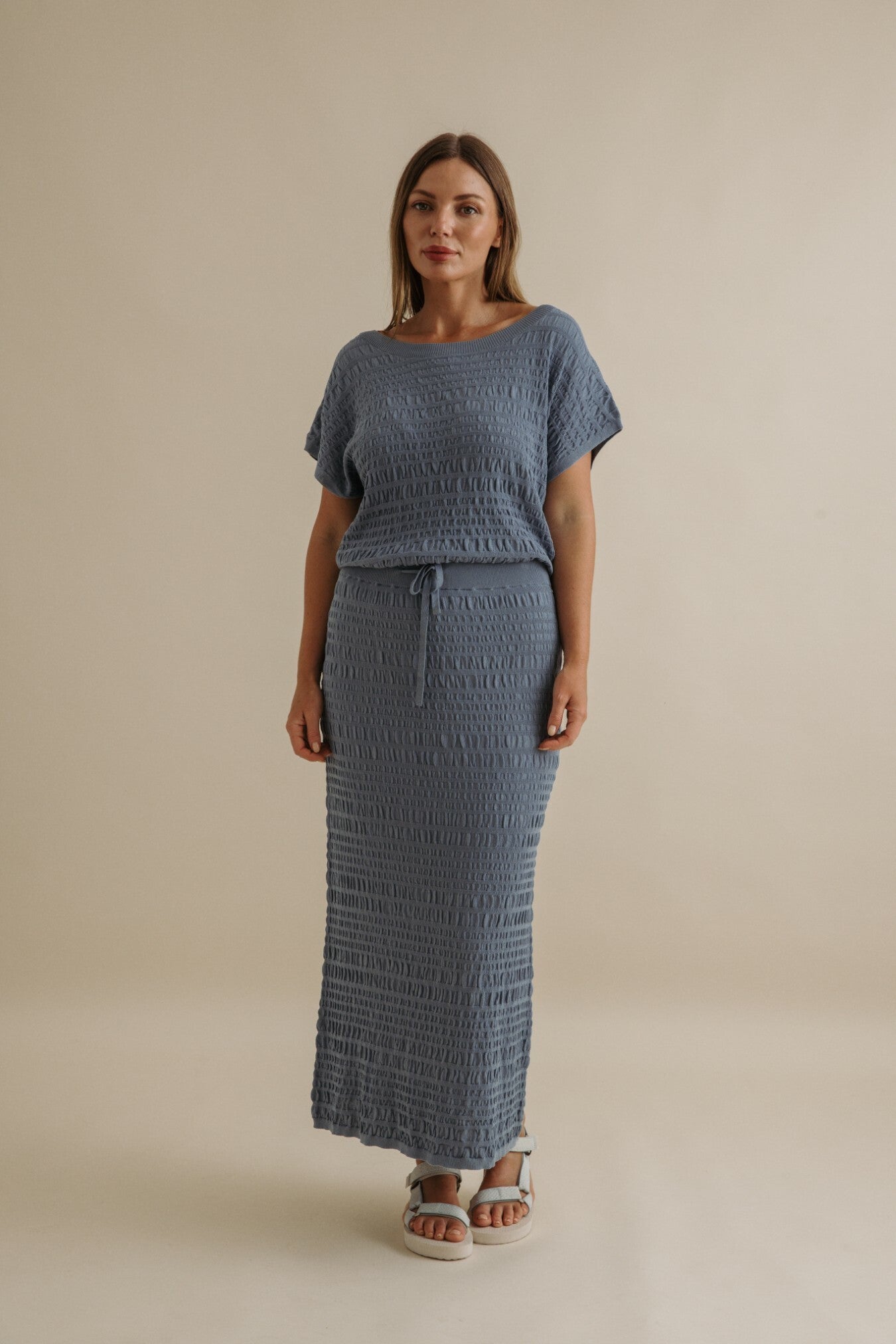 Waves Pleat Skirt Blue Pool