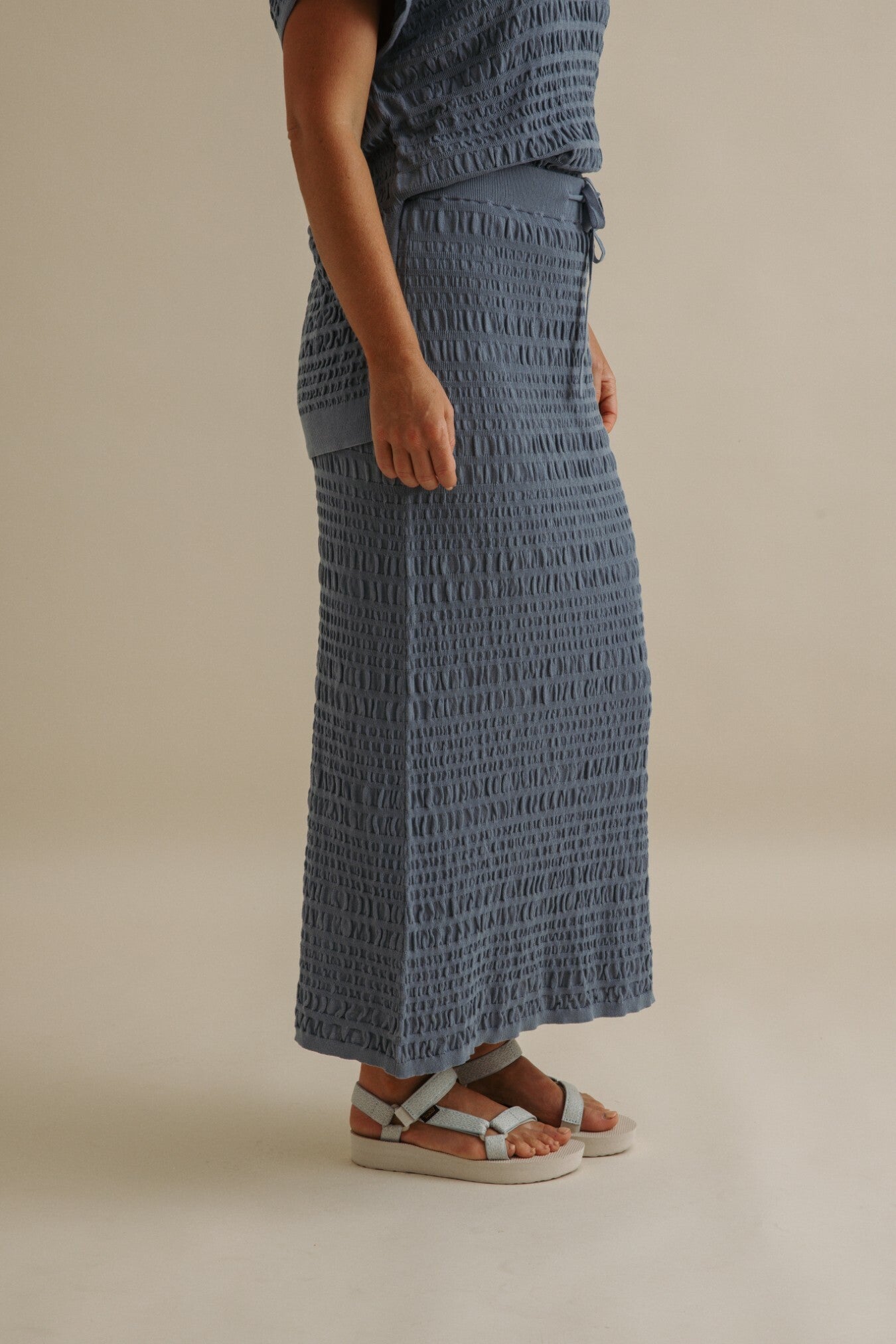 Waves Pleat Skirt Blue Pool