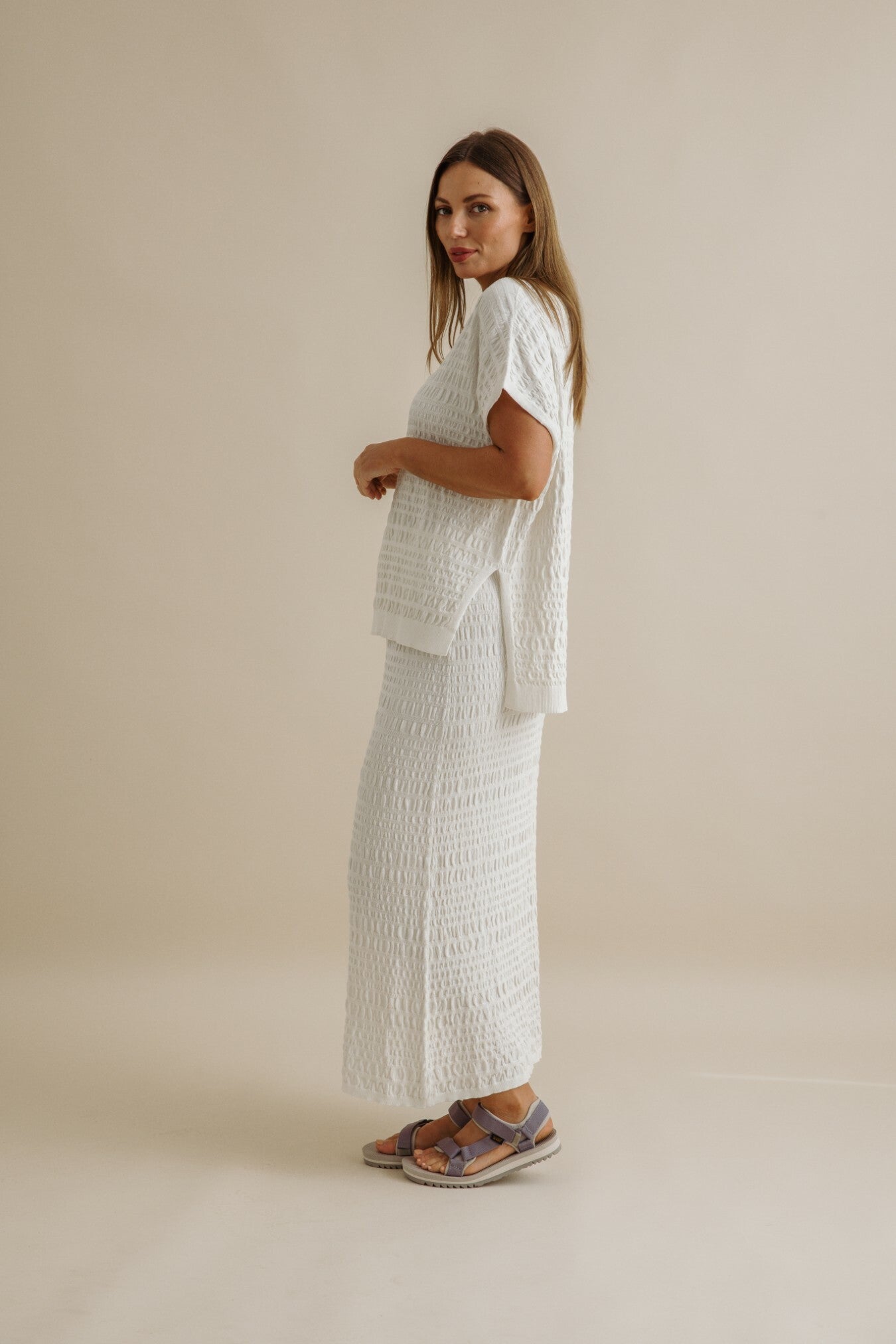 Waves Pleat Pullover Vanille