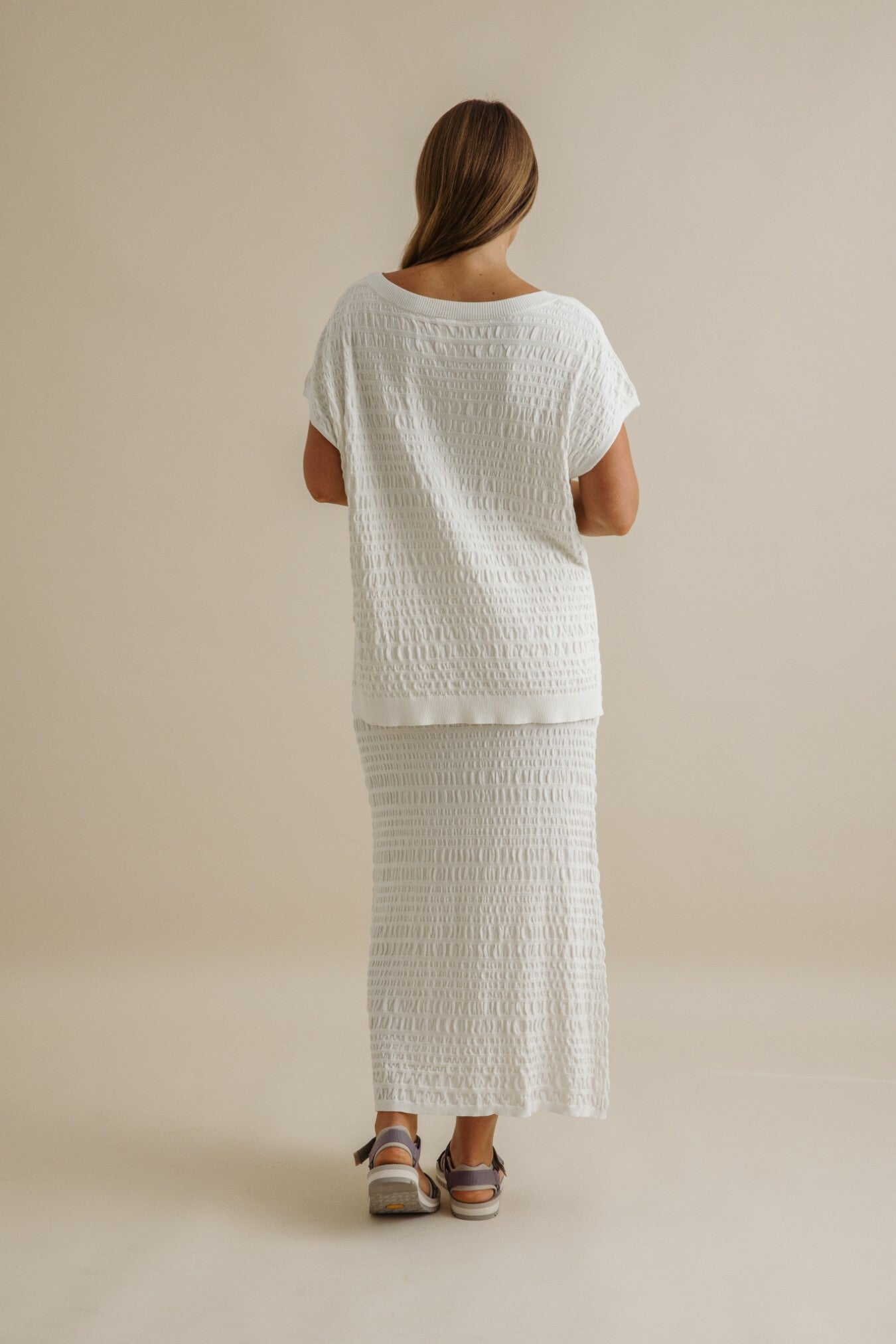 Waves Pleat Pullover Vanille