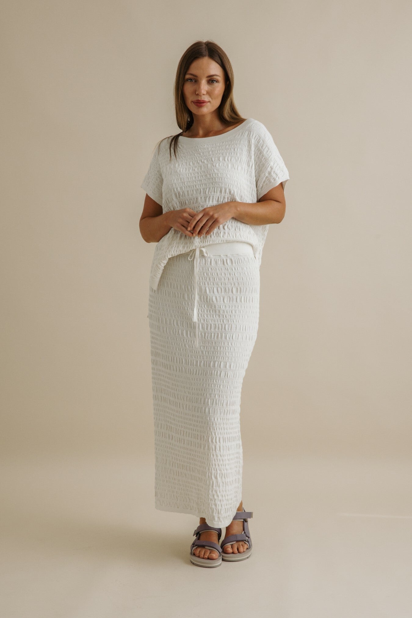 Waves Pleat Skirt Vanille