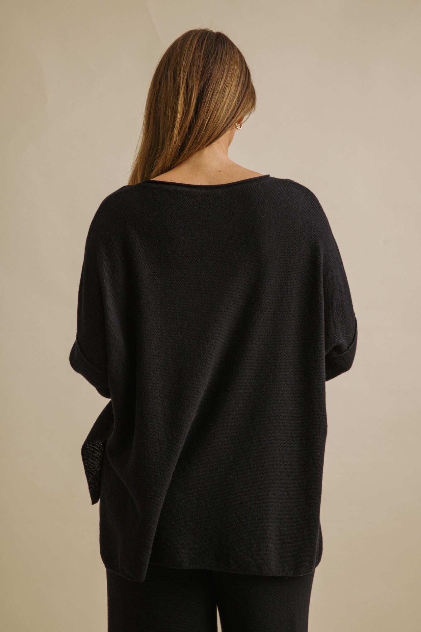 Winter Retreat Merino Cotton Pullover Noir