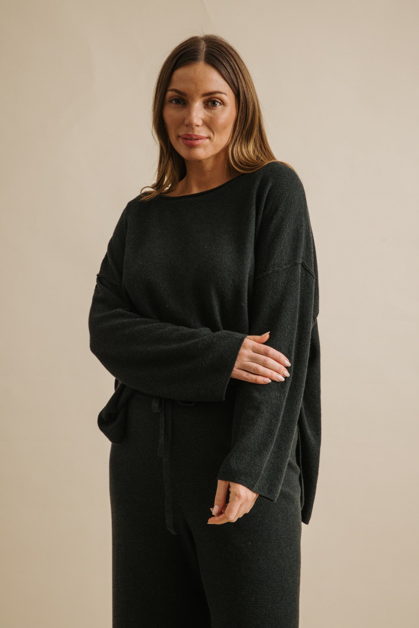Winter Retreat Merino Cotton Pullover Pine