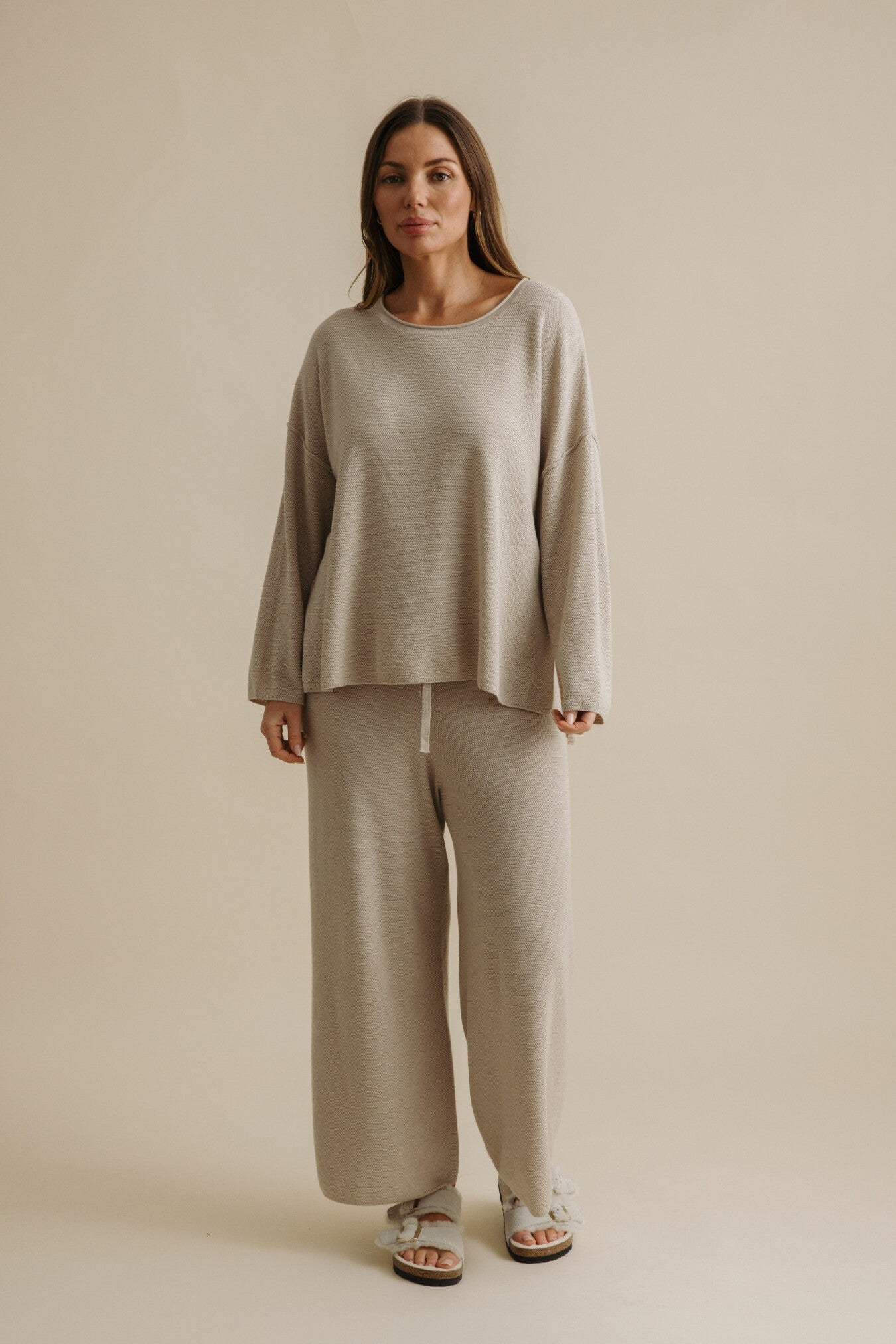 Winter Retreat Merino Cotton Pullover Wheat