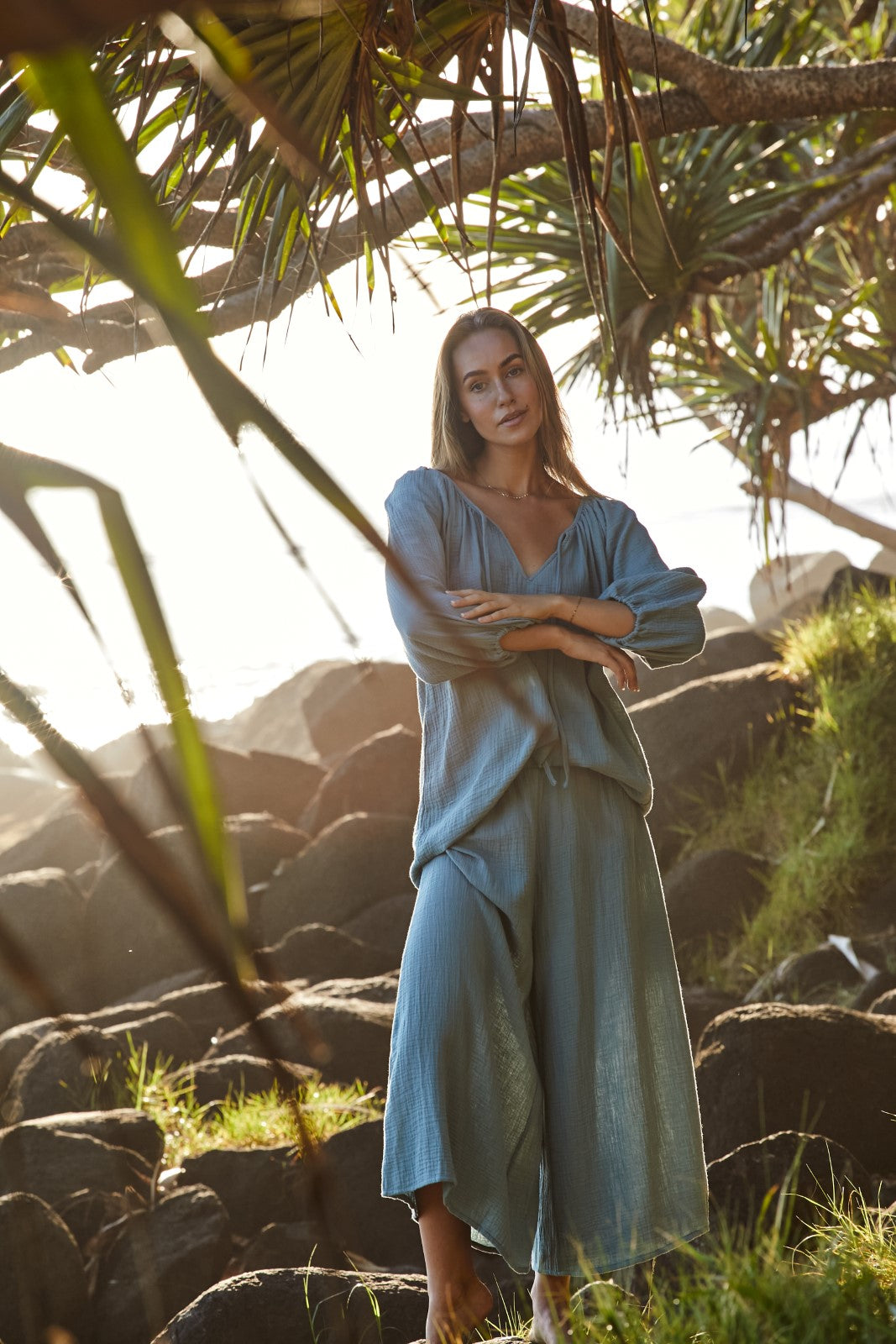 Tahiti Feather Soft Organic Blouse