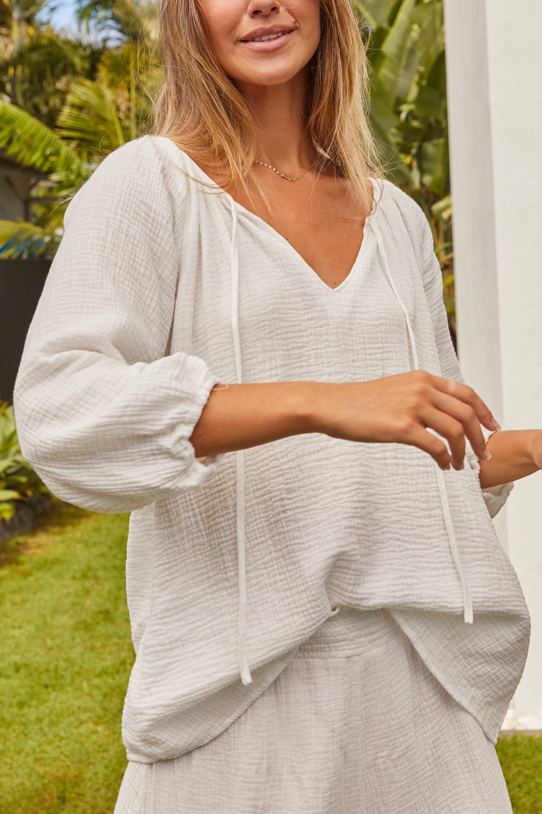 Tahiti Feather Soft Organic Blouse