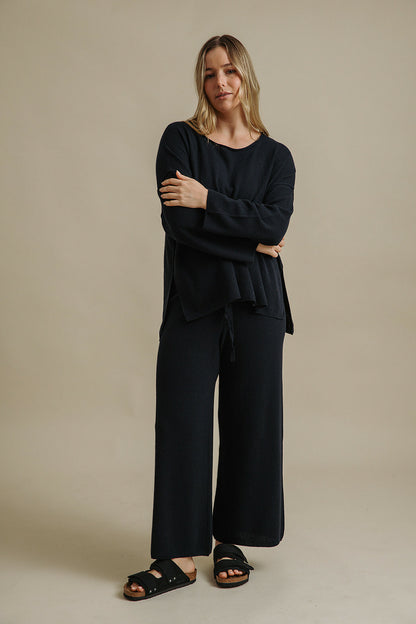 Winter Retreat Merino Cotton Pant Deep Ocean