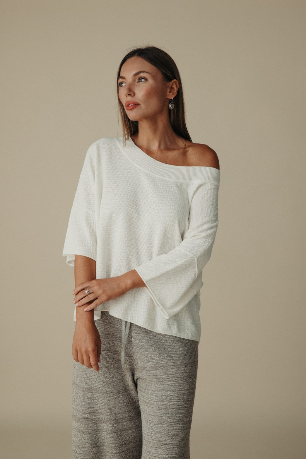 Retreat Cotton Twist Tee Pullover Salt